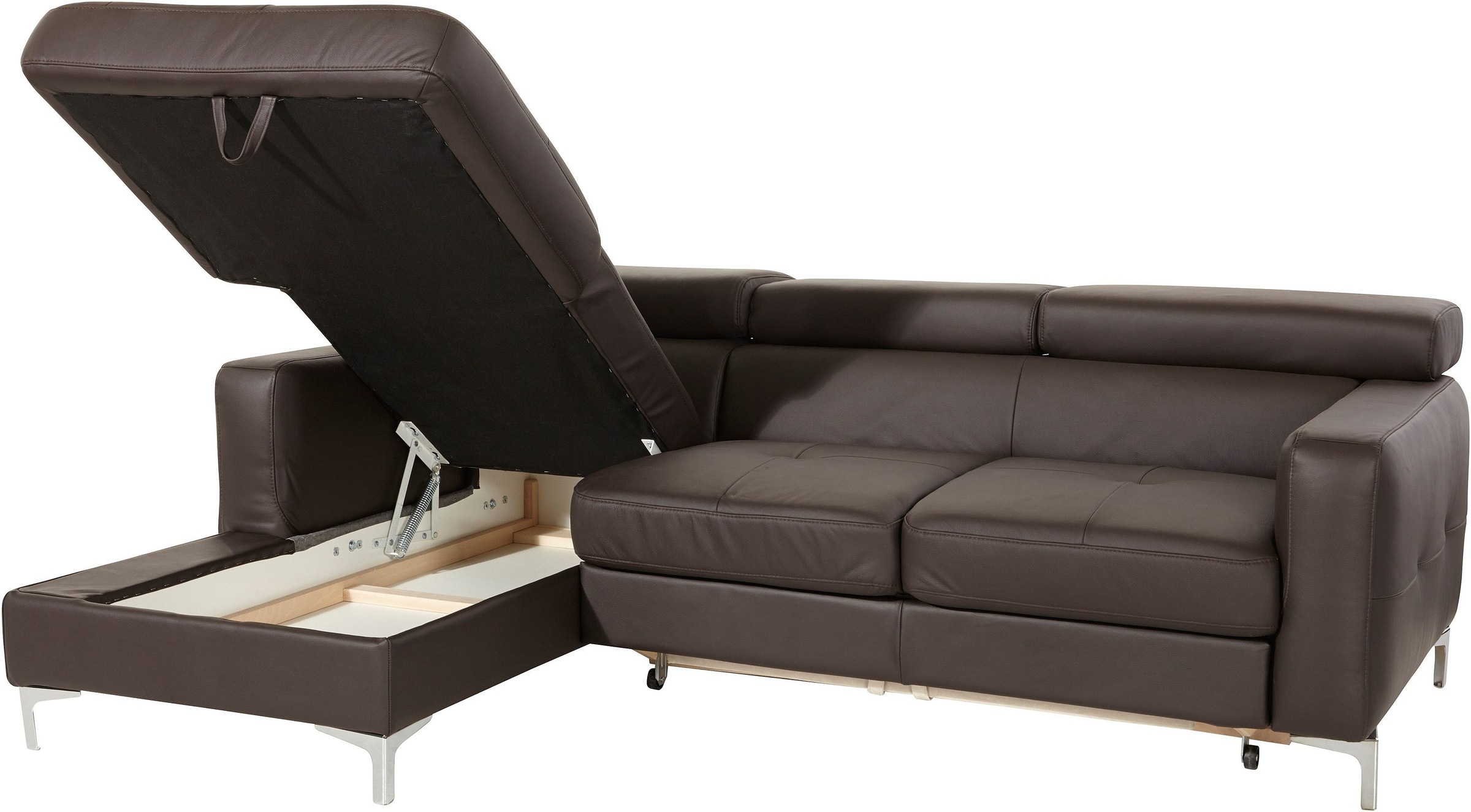 COTTA Polstergarnitur »Sammy L-Form«, (Set), Set bestehend aus: Ecksofa mit Kopfteilverstellung & Hocker