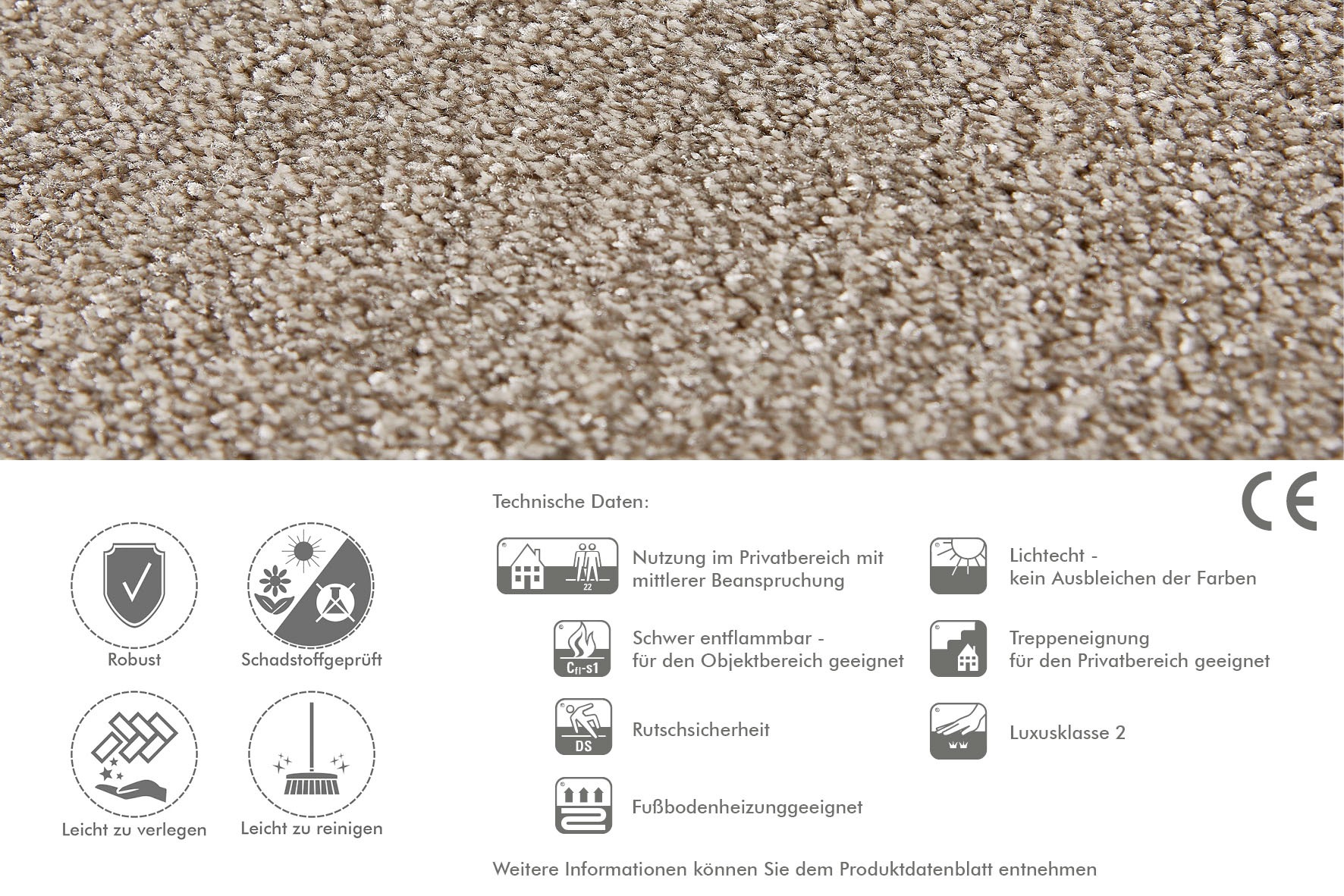 Andiamo Teppichboden »Veronay, Velours, Made in Belgium«, rechteckig, 6 mm günstig online kaufen