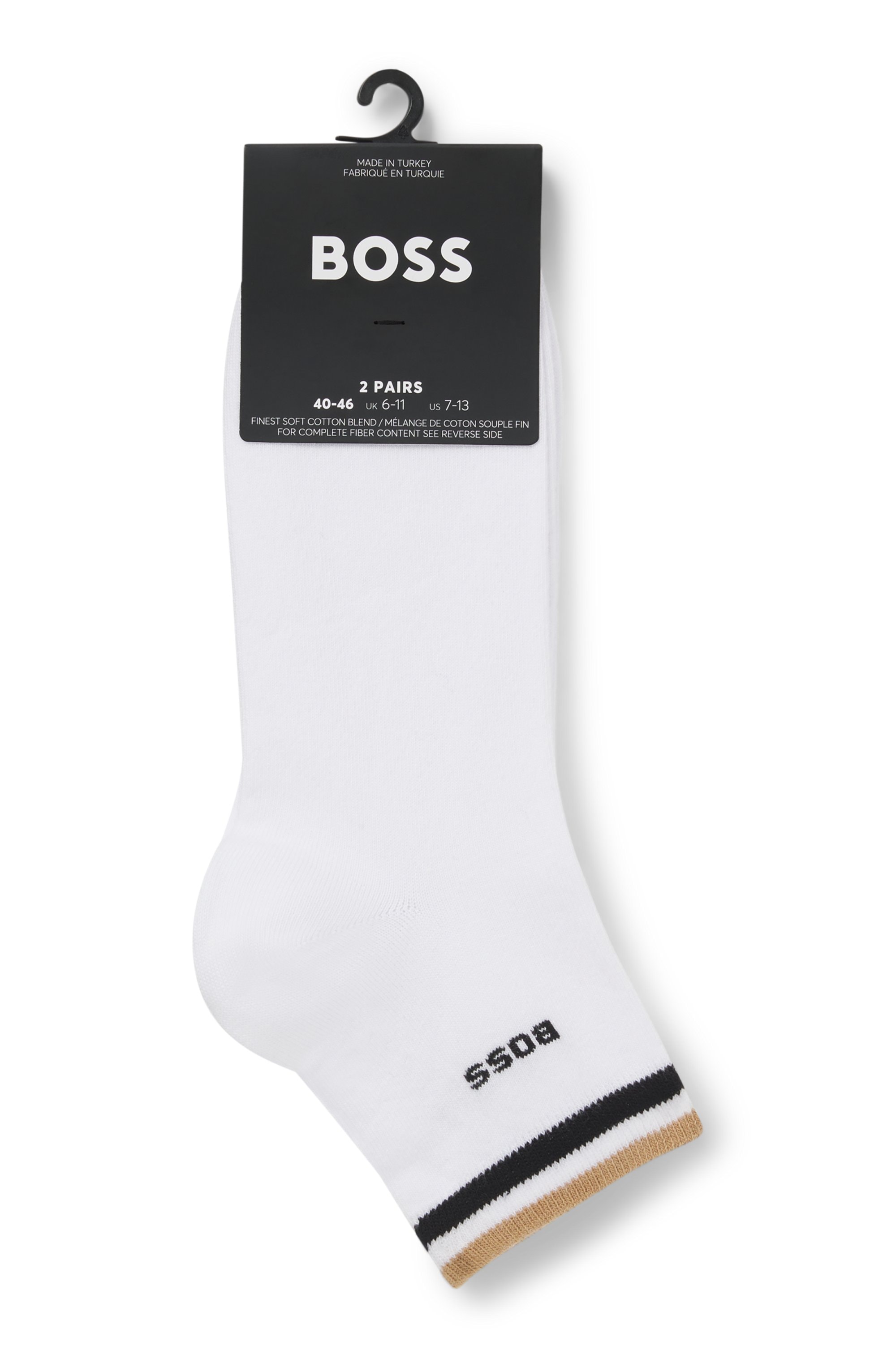 BOSS Freizeitsocken »2P SH Stripe CC«, (Packung, 2 Paar, 2er), mit BOSS Schriftzug