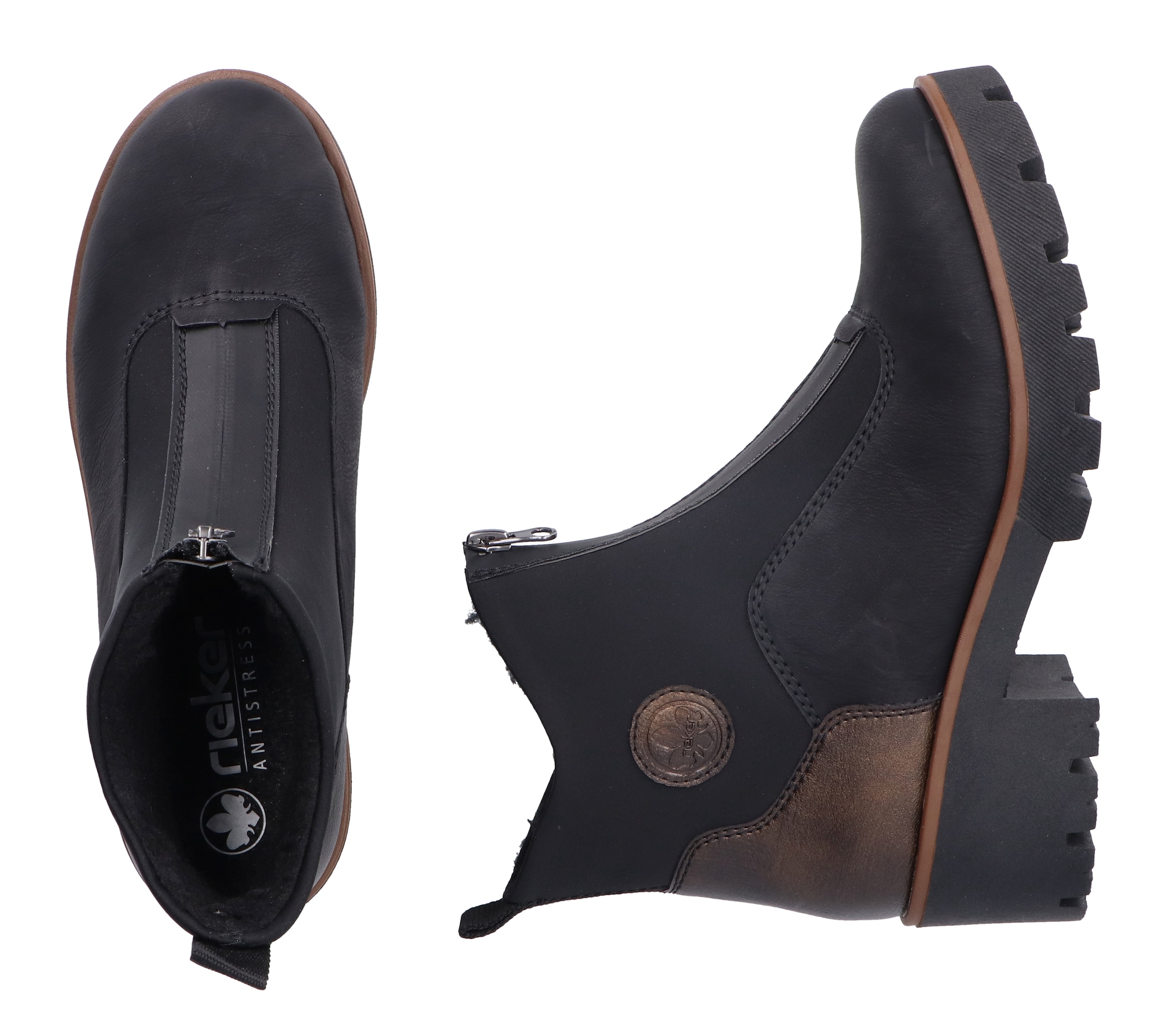 Rieker Winterstiefelette, Winterboots, Ankleboots, Stiefelette, Plateausohle, mit Warmfutter