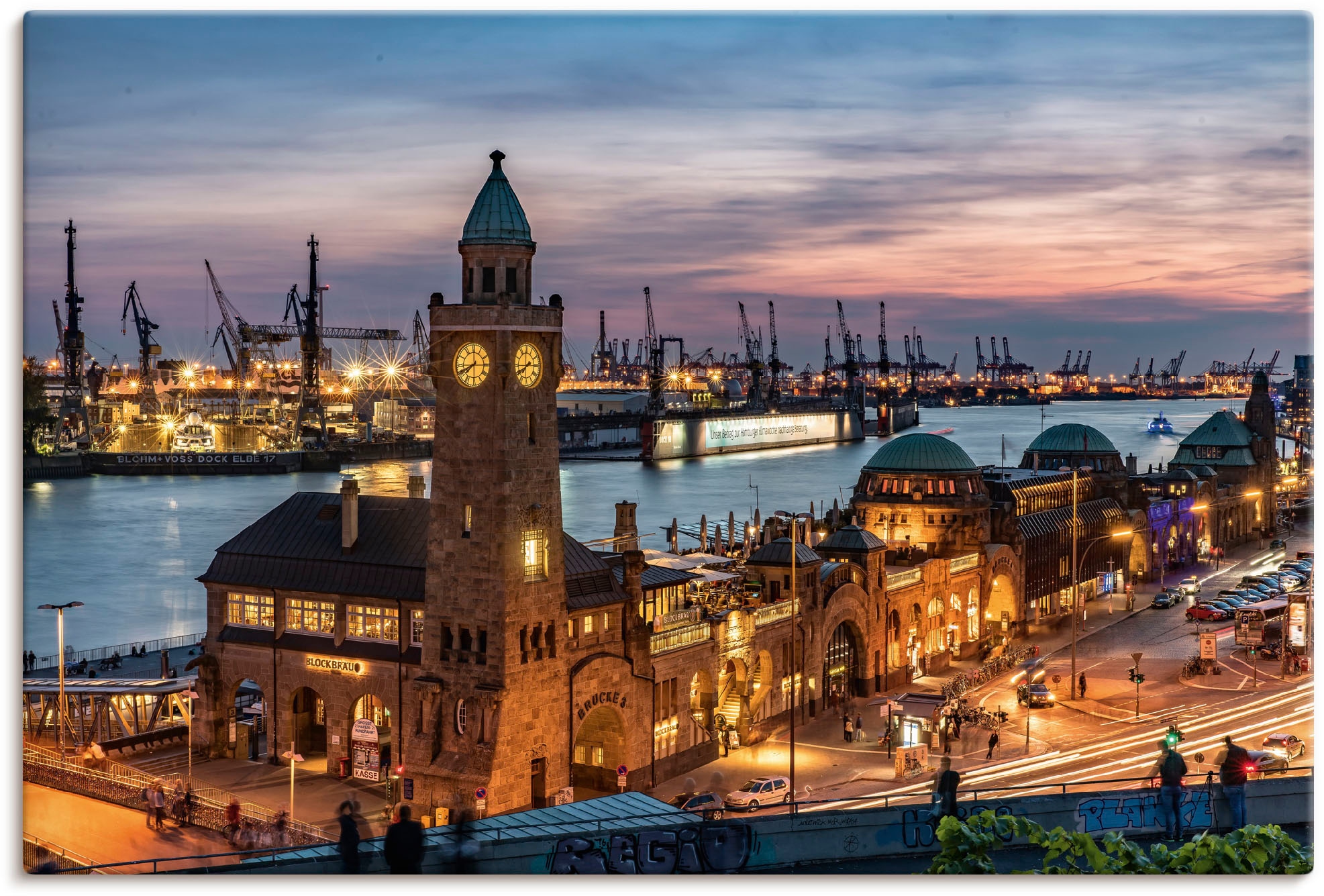 Artland Wandbild "Landungsbrücken Hamburg", Hamburg, (1 St.), als Alubild, günstig online kaufen