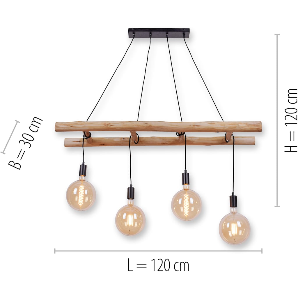 JUST LIGHT Hängeleuchten »EDGAR«, 4 flammig-flammig