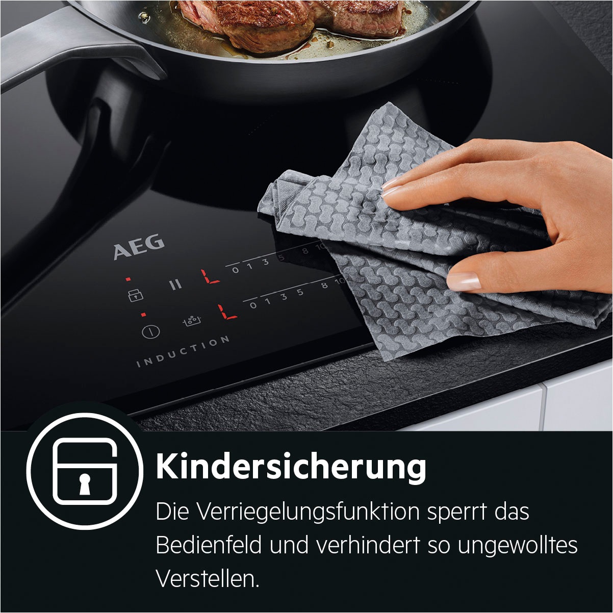 AEG Flex-Induktions-Kochfeld »IKE86683XB«, Flex-Induktion - intuitive Bedienung, Autark