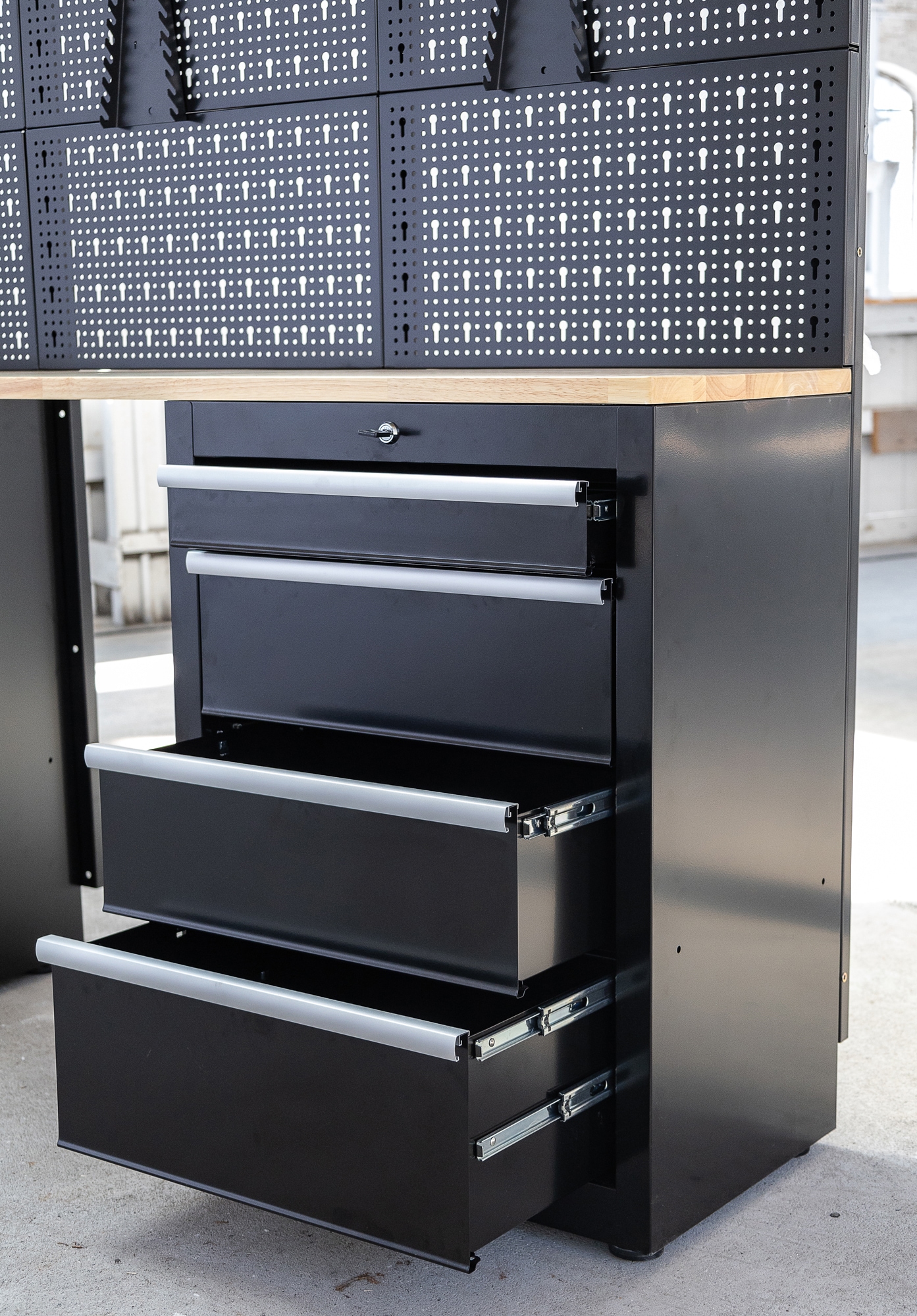 ONDIS24 Werkstatt-Set »Männerküche 260cm, Schwarz« 8 tlg. tlg.