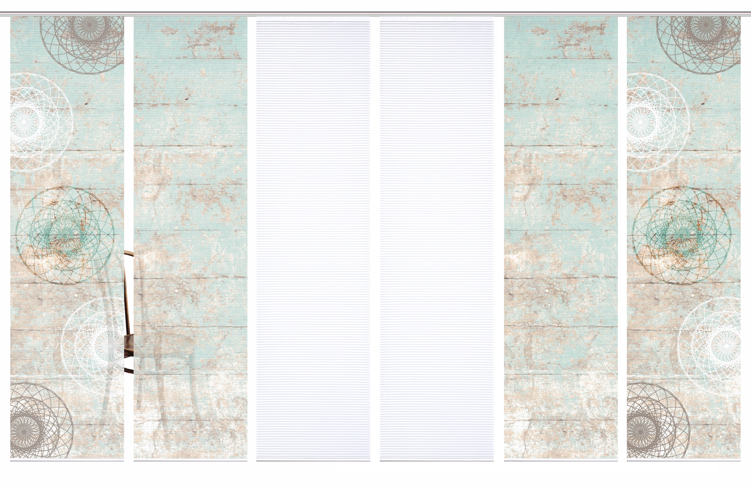 HOME in green Schiebegardine »MANDRIGA« Paneelwagen 6 Stk. tlg. SET DIGITALDRUCK,BAMBUSOPTIK RECYCELT