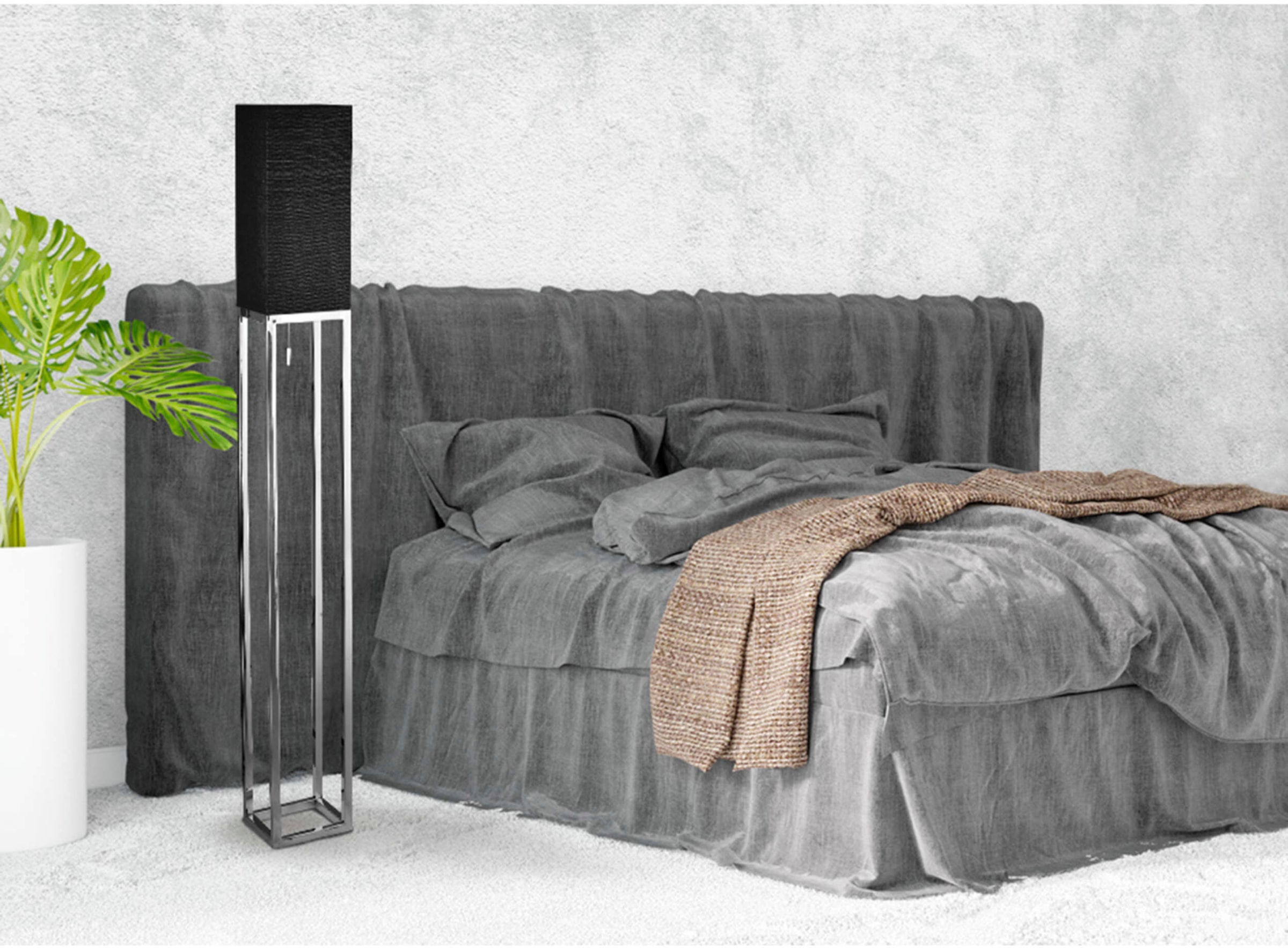 näve Stehlampe »Alfa« E27 1 Stk. Flurleuchte H: 150,5cm, 1xE27, dunkelgrau/chrom, IP20