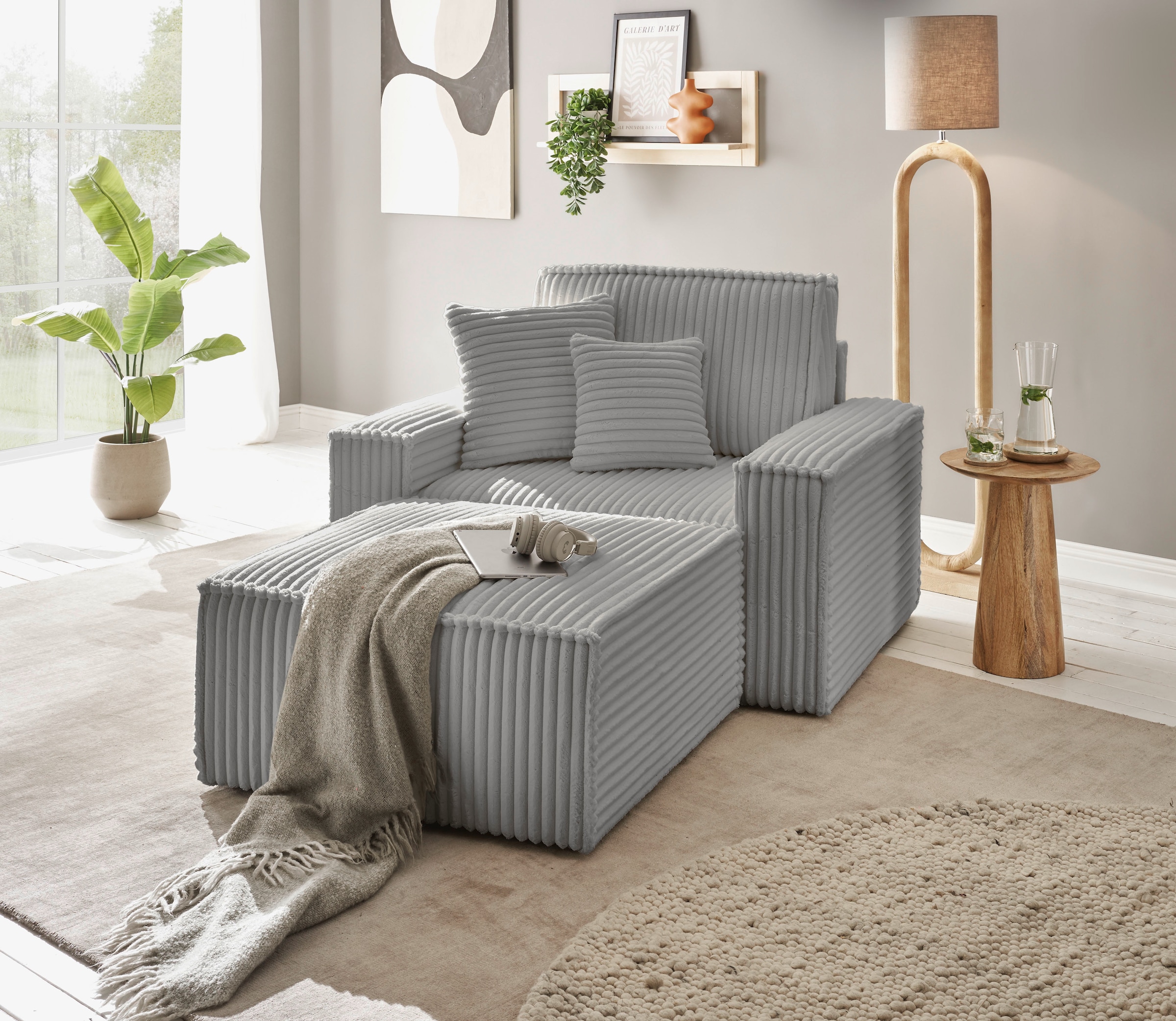 andas Loveseat »Finnley«, (2 St.), Loveseat und Hocker im Set, passend zur Polster-Serie Finnley