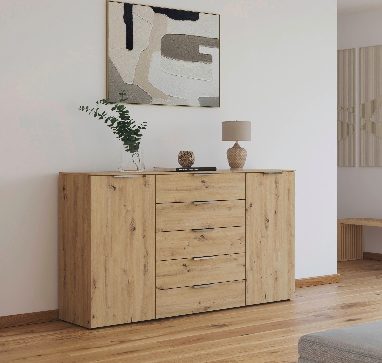 rauch Kommode »Flipp Schubladenkommode Wäscheschrank Schrank Bestseller«, 2-türig mit 5 Schubladen und Soft-Close-Funktion in zwei Breiten