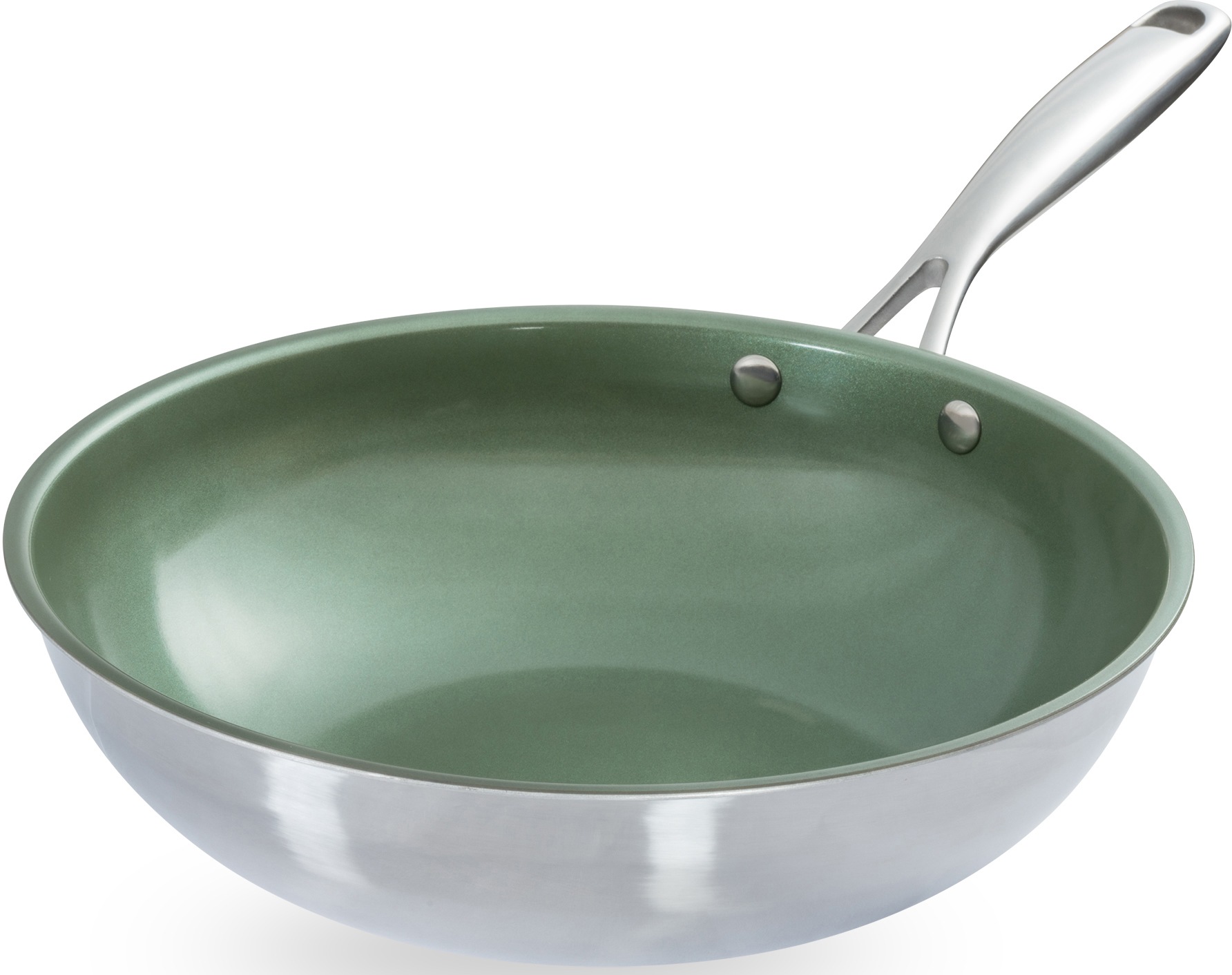 JUST VEGAN Wok »CeraVegan« Edelstahl 18/8 1 Stk. tlg. Pflanzliche Keramikbe günstig online kaufen