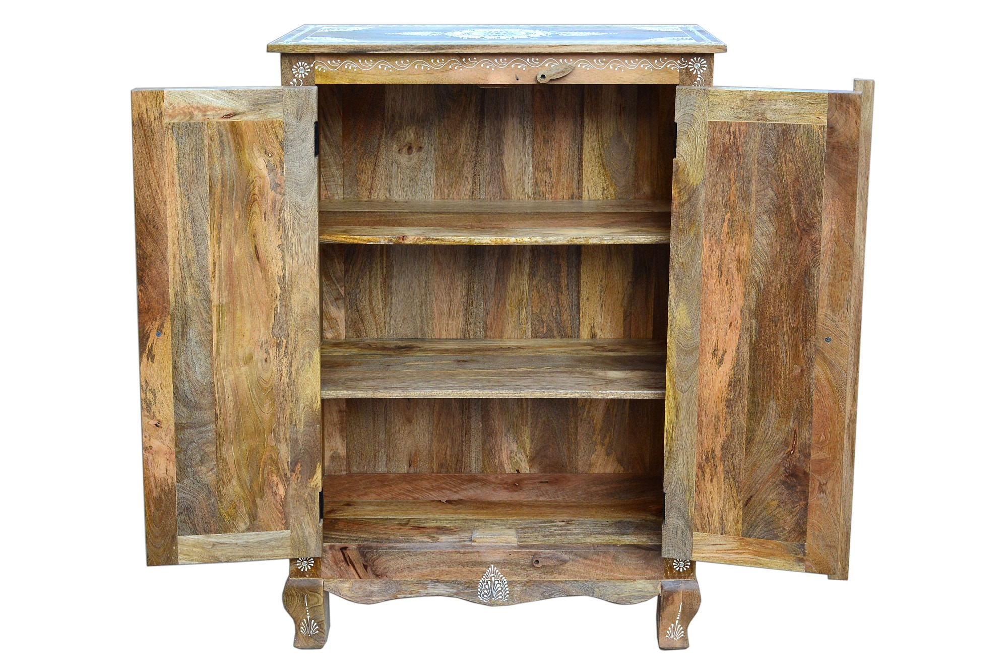 Home affaire Highboard »Gullaba«, Kommode, Hand bemalt, Breite/Höhe 80/120 cm