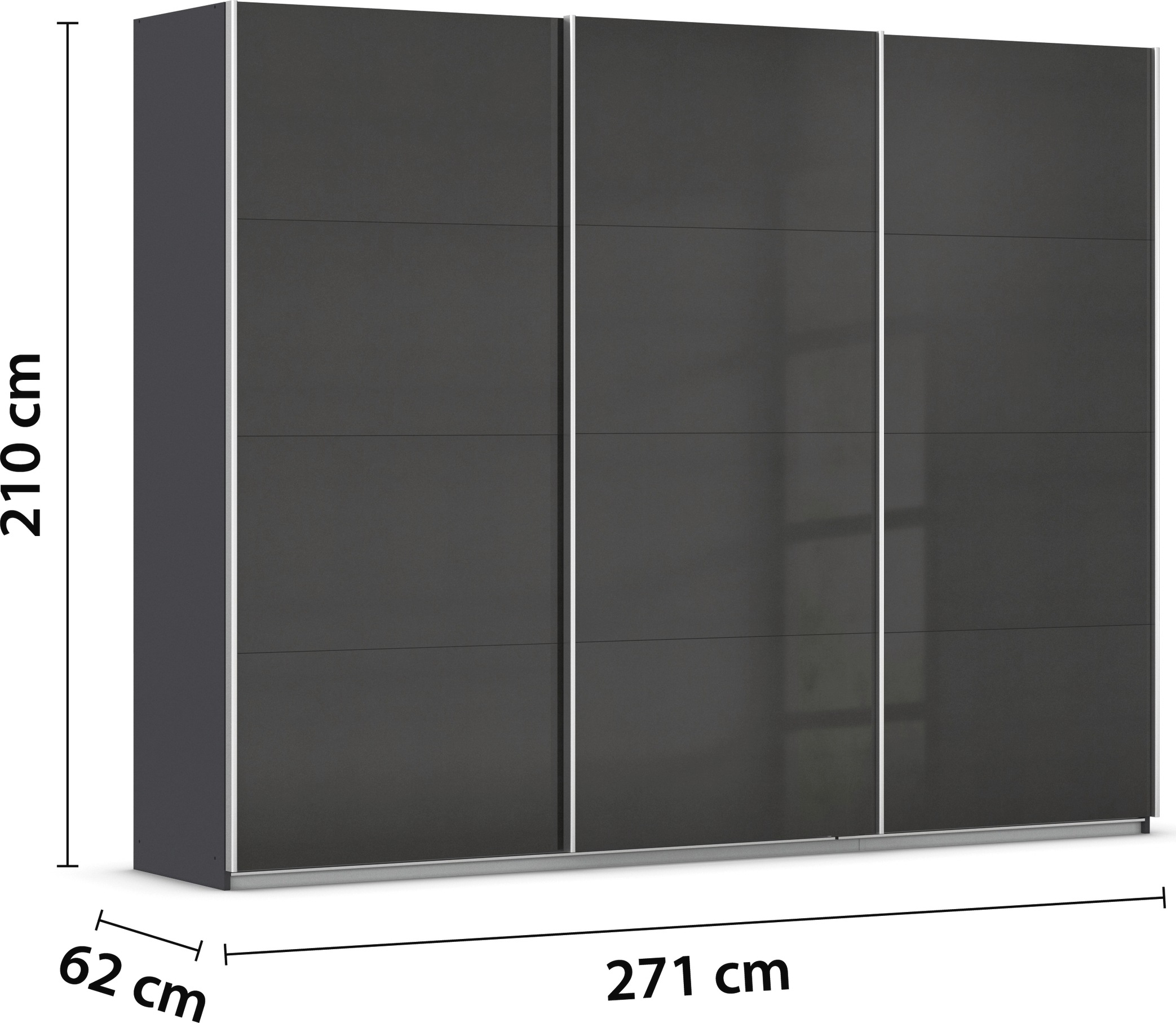rauch Schwebetürenschrank »Kleiderschrank Schrank Garderobe AGORDO mit Dekor- oder Hochglanzfront«, (in zwei Griff-Farben), durchdachte Innenausstattung, in 4 Breiten und 2 Höhen MADE IN GERMANY