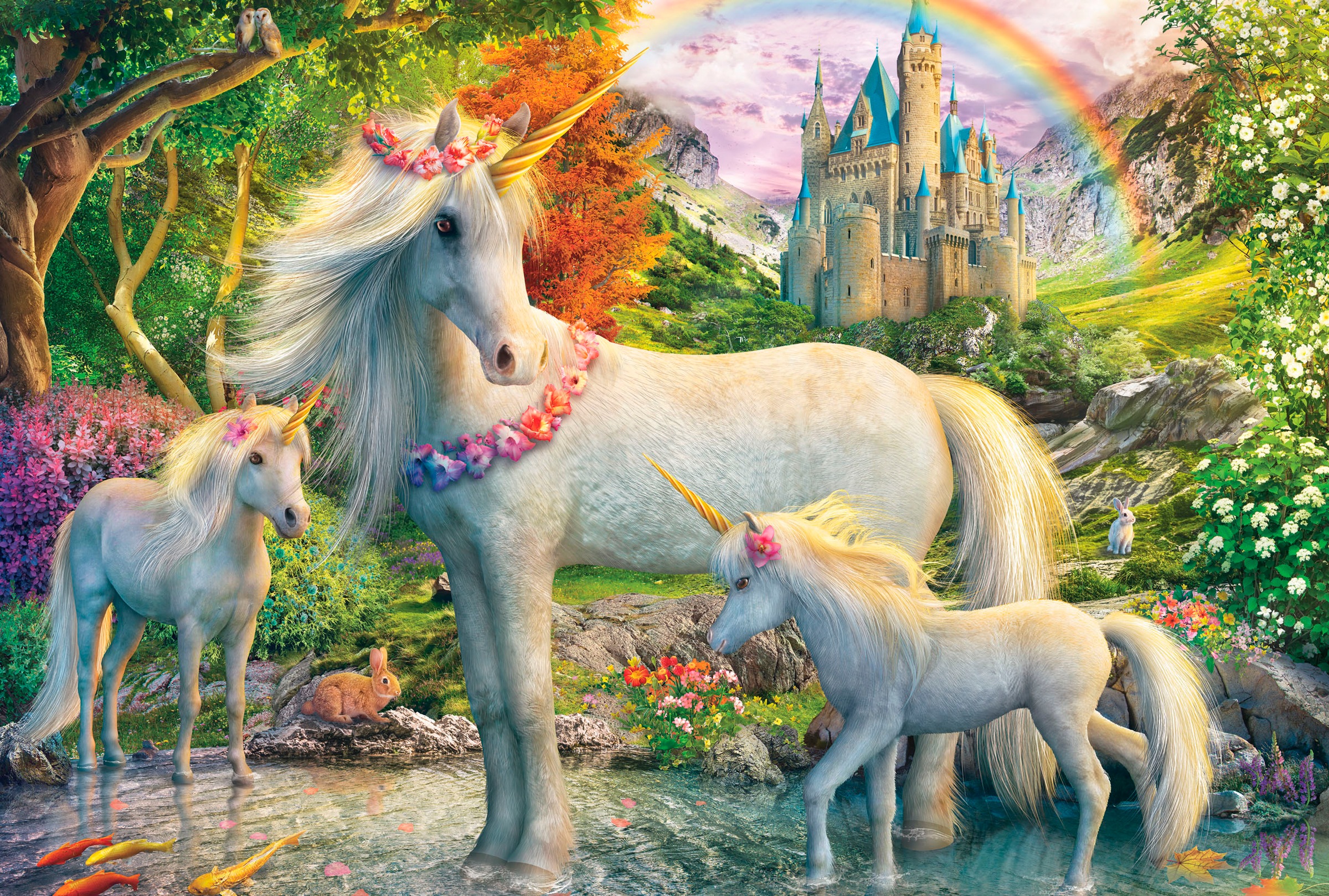 Schmidt Spiele Puzzle »Einhornstute mit zwei Fohlen«, Made in Europe
