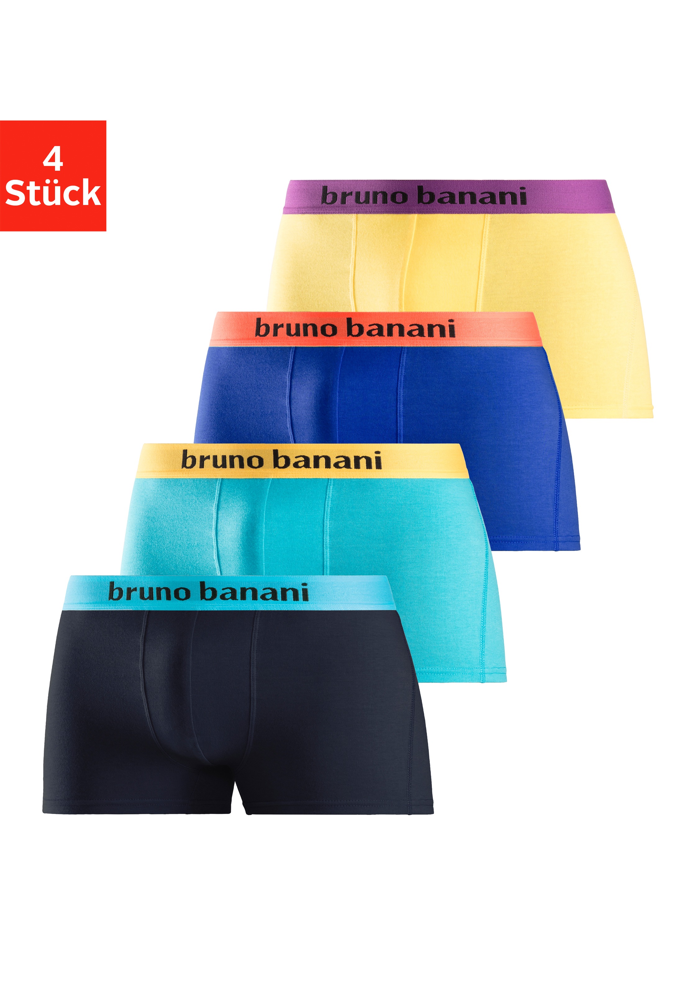 S.Oliver Herren Boxershorts 4er Pack – Schwarz Mit Farbigem Bund, Baumwolle