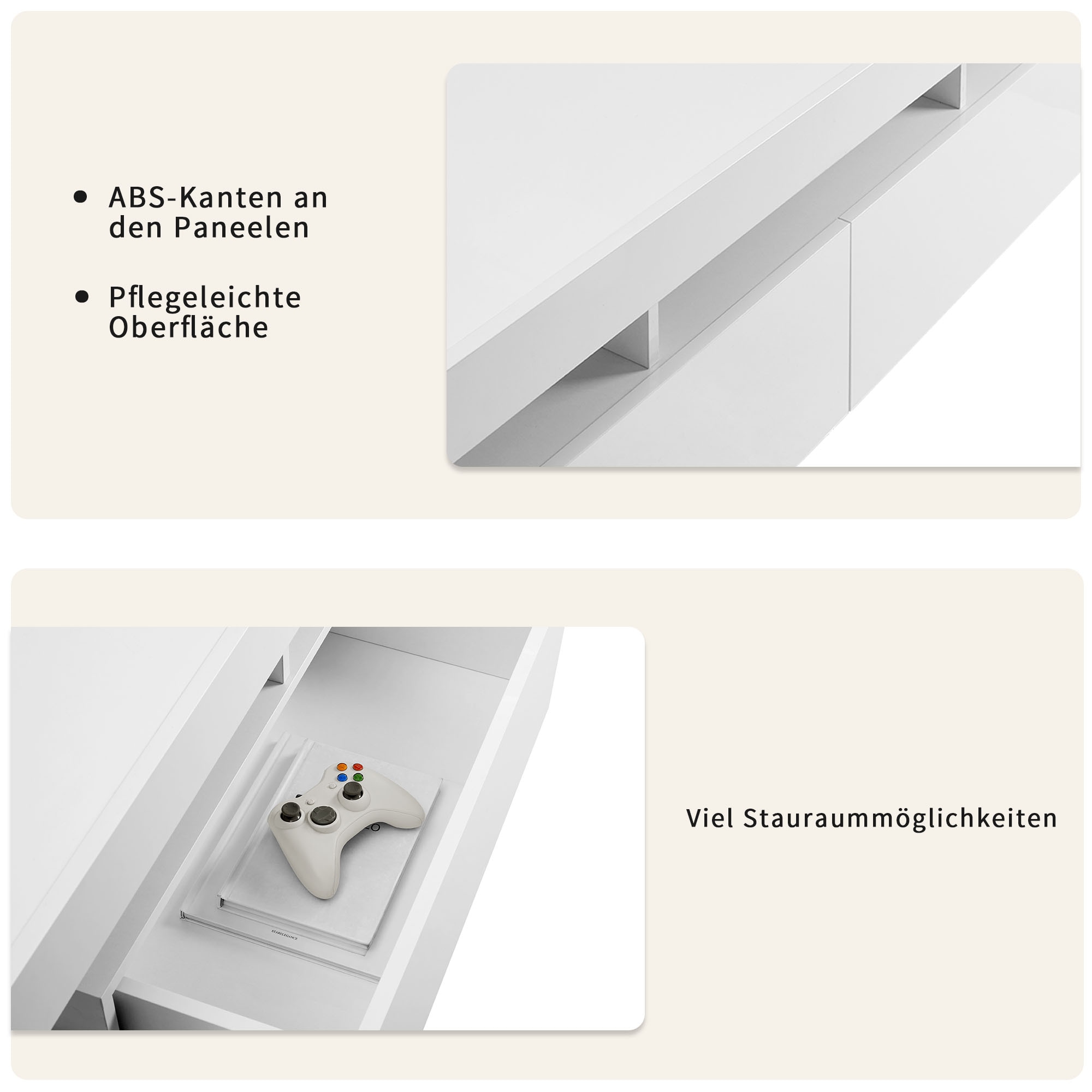 INOSIGN TV-Board »Cassy«, mit Hochglanz-Fronten, viel Stauraum und umweltfreundlichen ABS-Kanten