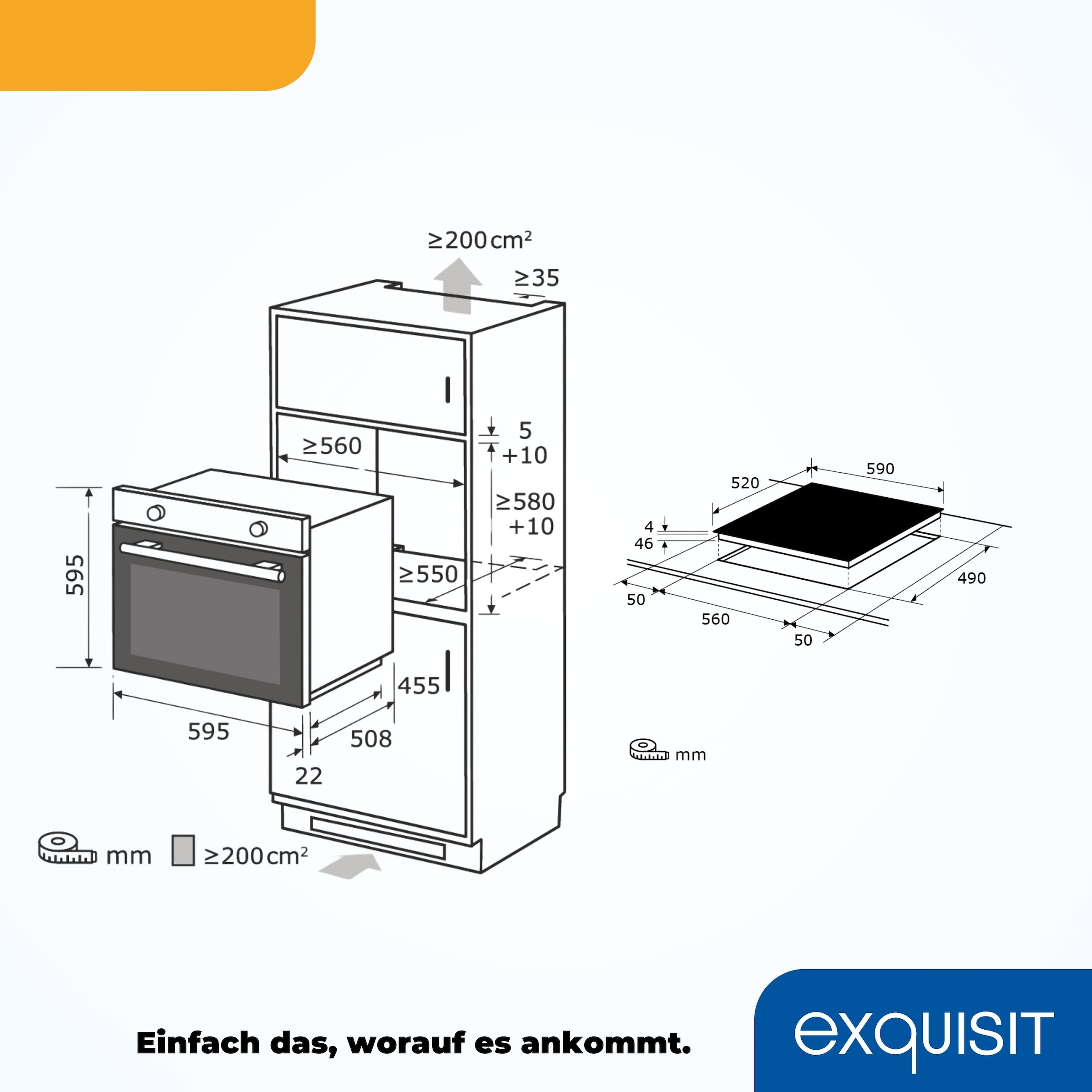 exquisit Backofen-Set »BAKO76600H inox«, Kühlventilator