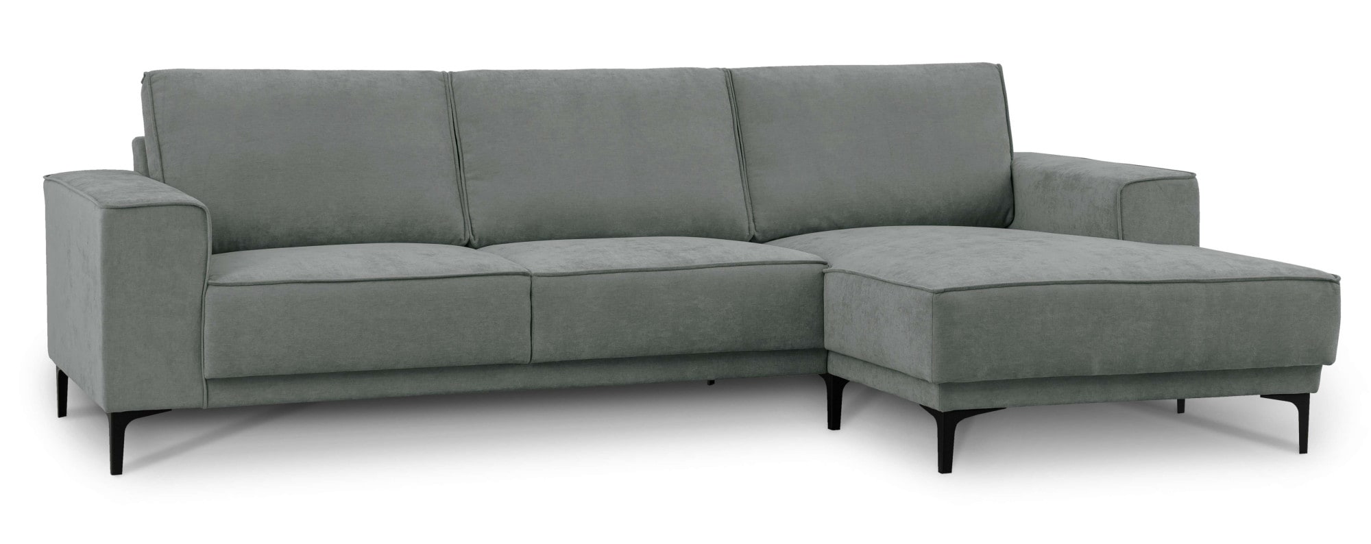 Places of Style Ecksofa »Polsterecke Oland, Struktur, Flachgewebe, Luxus-Microfaser, Boucle«, L-Form, 280 cm, Wellenunterfederung, Skandi-Design, Metallfüße