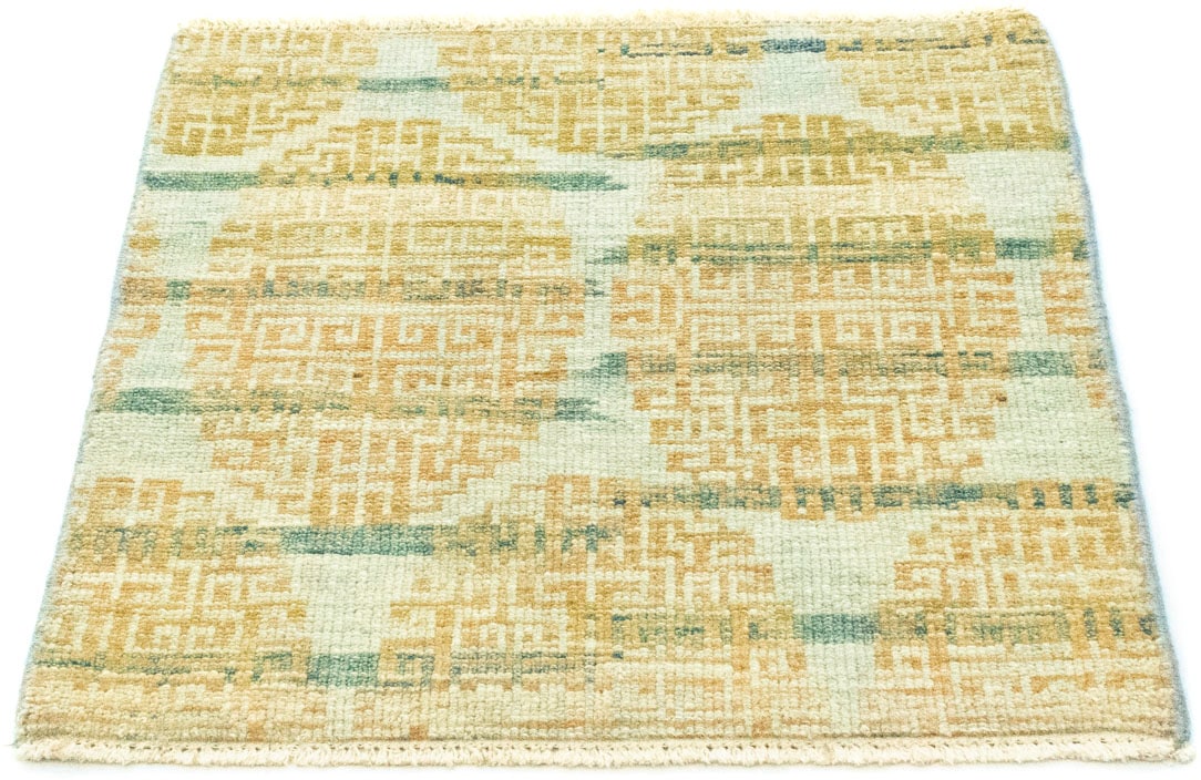 morgenland Wollteppich »Designer Teppich handgeknüpft gold«, quadratisch, h günstig online kaufen