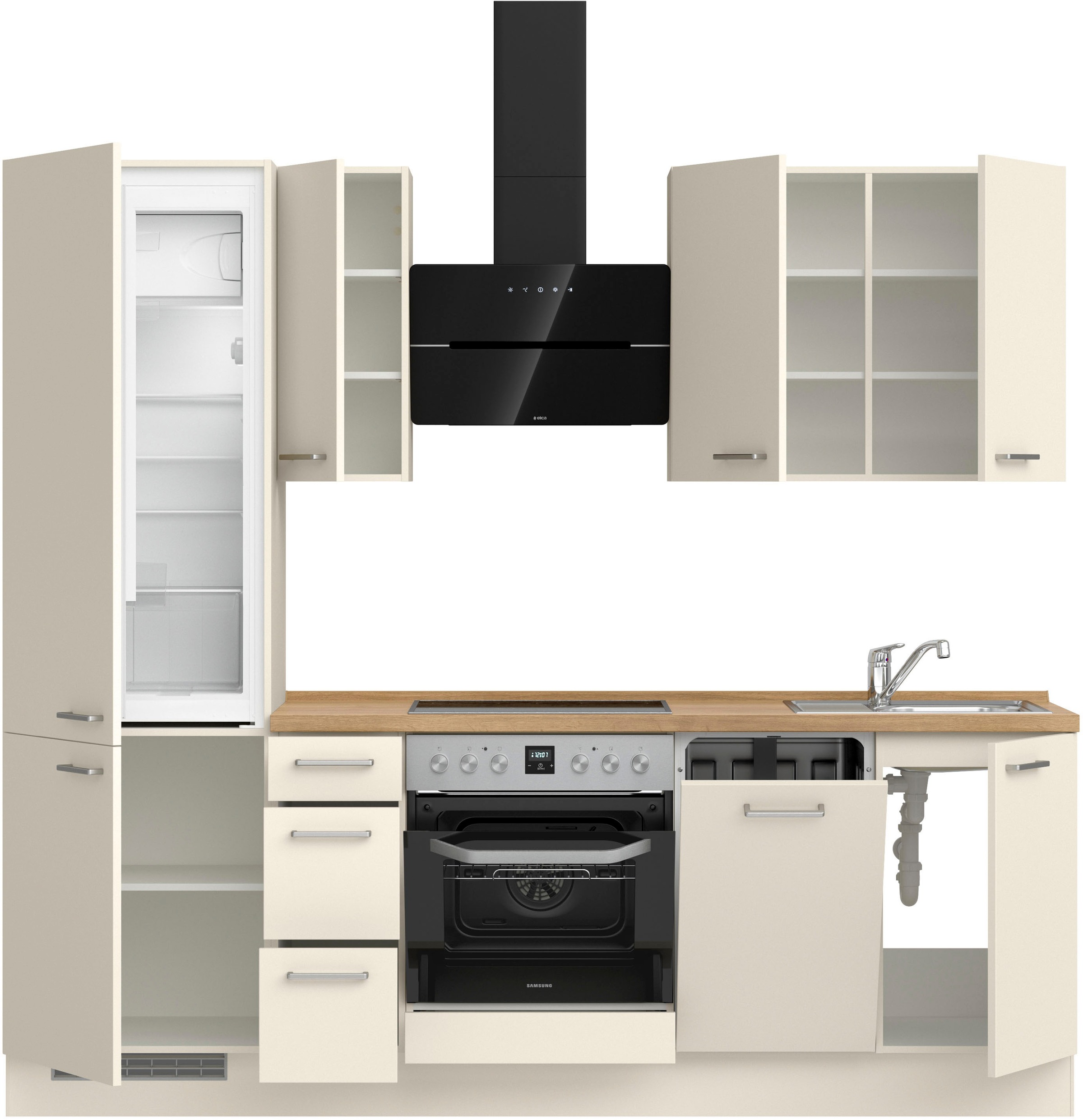 nobilia® Küchenzeile »"Touch II"«, vormontiert, Ausrichtung wählbar, Breite 240 cm, wahlw. mit E-Geräten