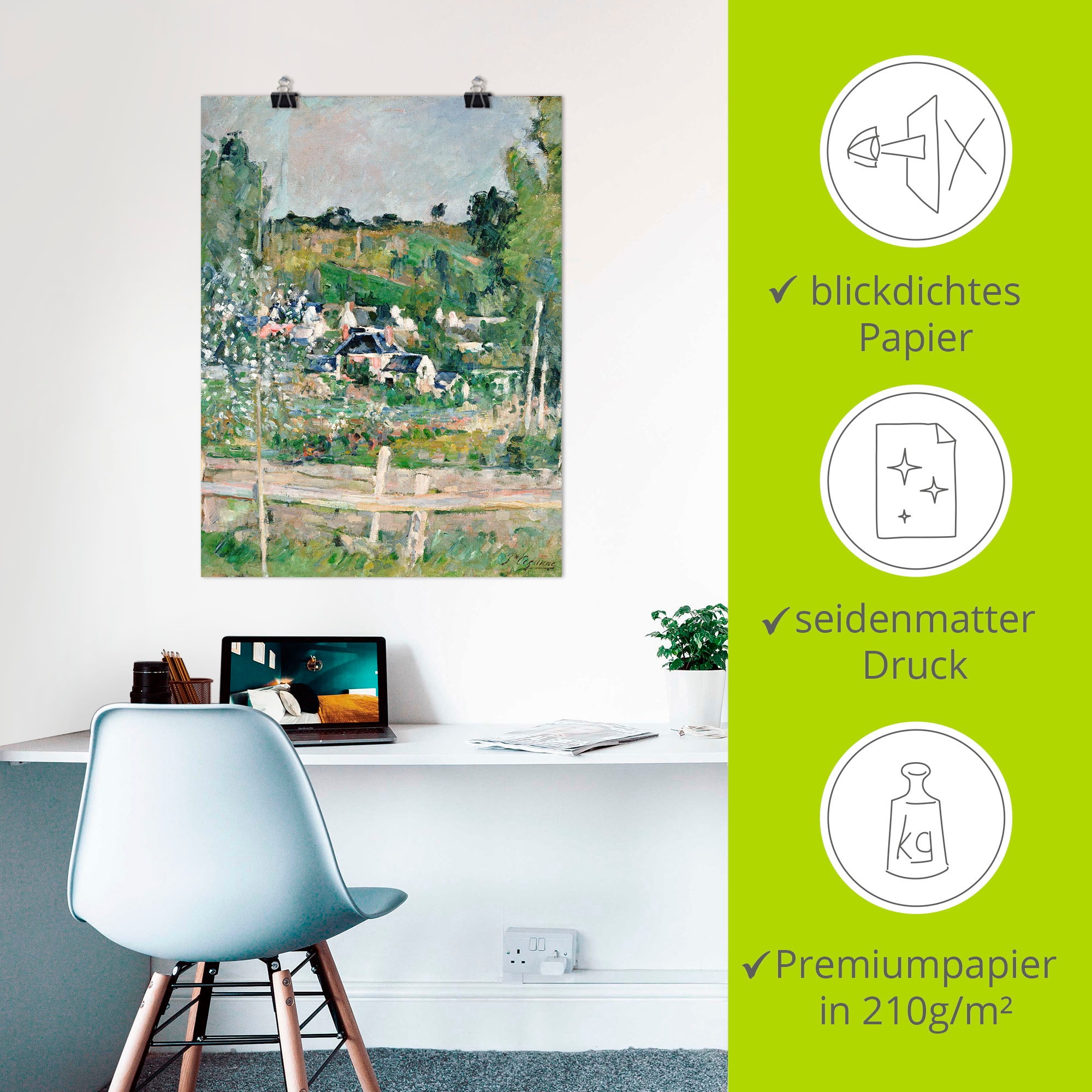 Artland Kunstdruck »Stillleben mit italienischer Fayence«, Garten, (1 St.), als Leinwandbild, Wandaufkleber oder Poster in versch. Größen