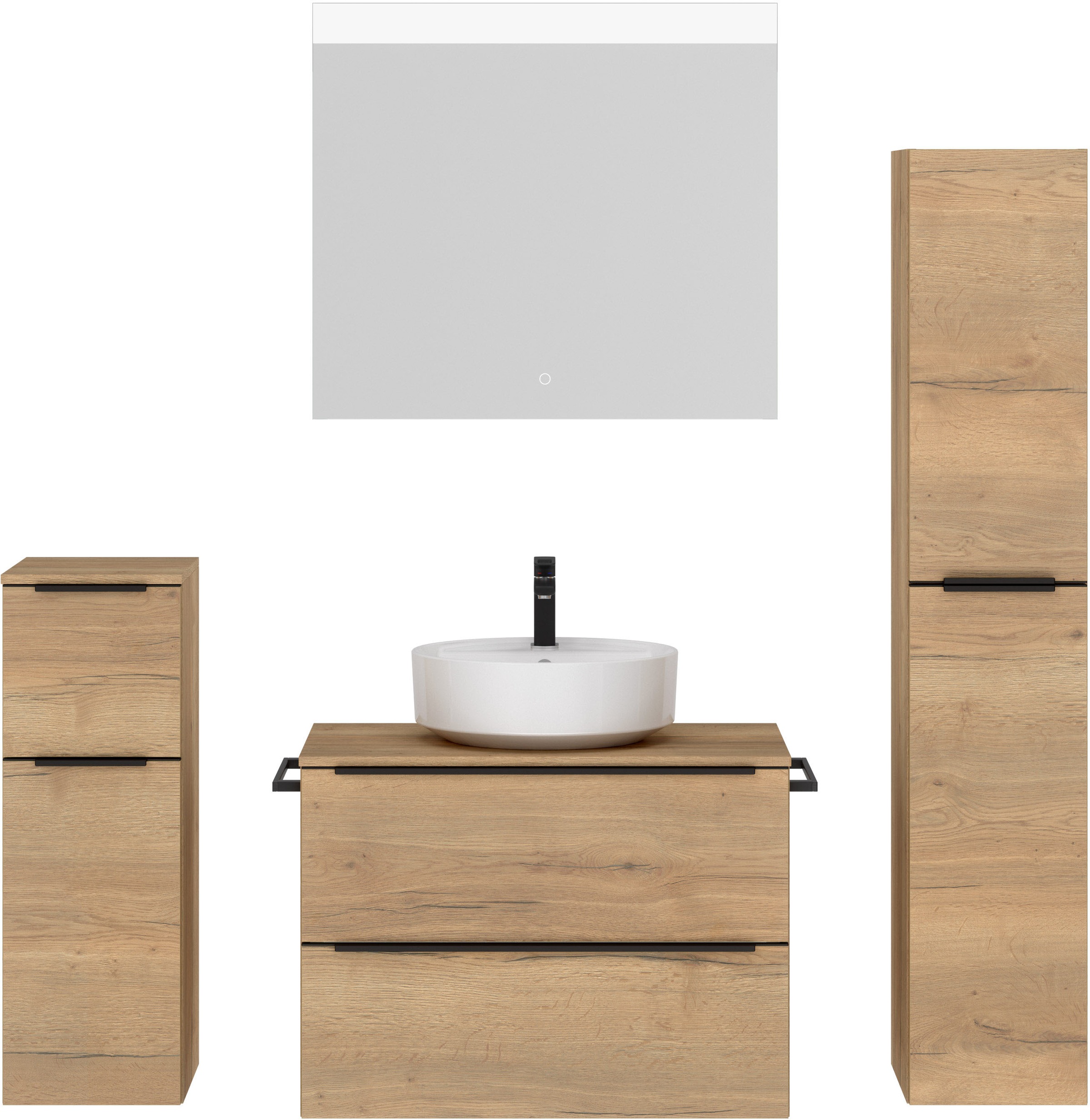 nobilia® Badmöbel-Set »Alvene«, (4 St., vormontiert, mit Soft-Close), inkl. günstig online kaufen