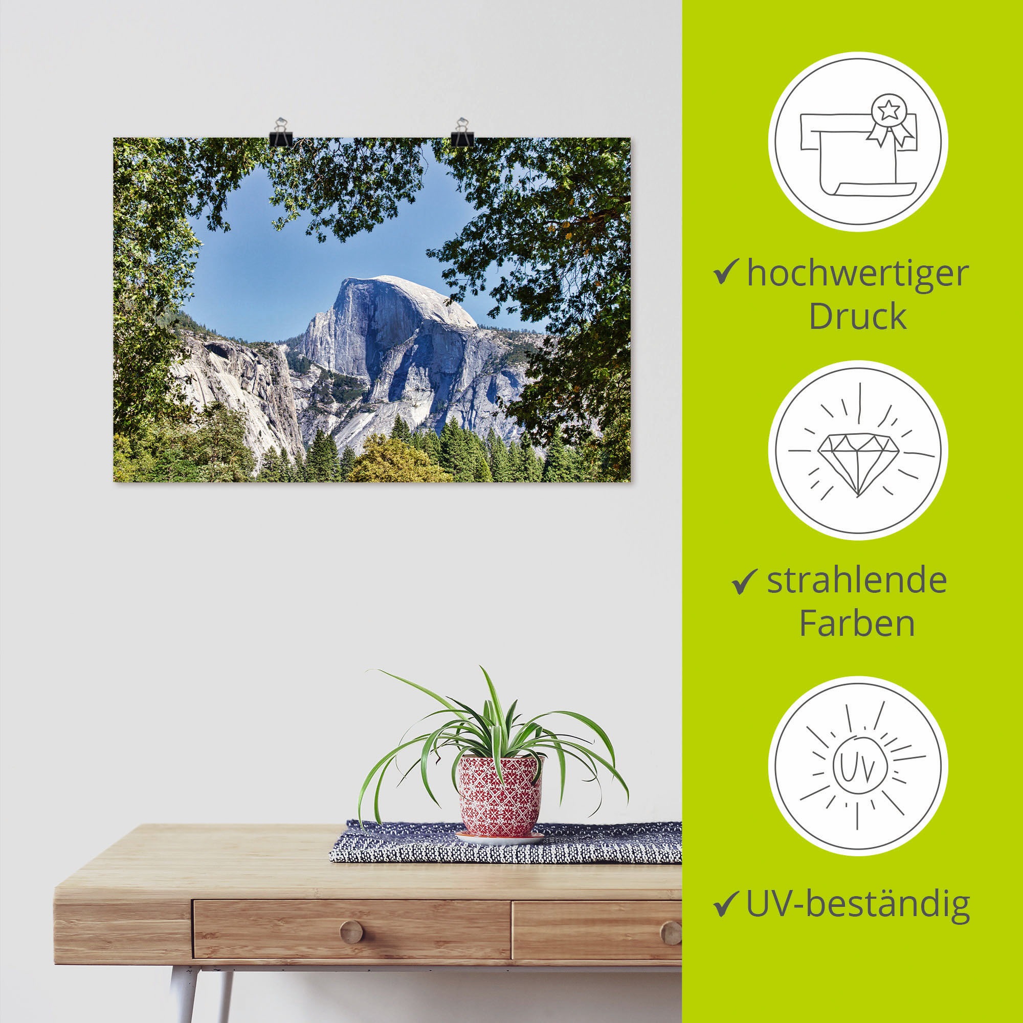Artland Wandbild »YOSEMITE VALLEY Half Dome«, Bilder von Amerika, (1 St.), als Alubild, Leinwandbild, Wandaufkleber oder Poster in versch. Größen
