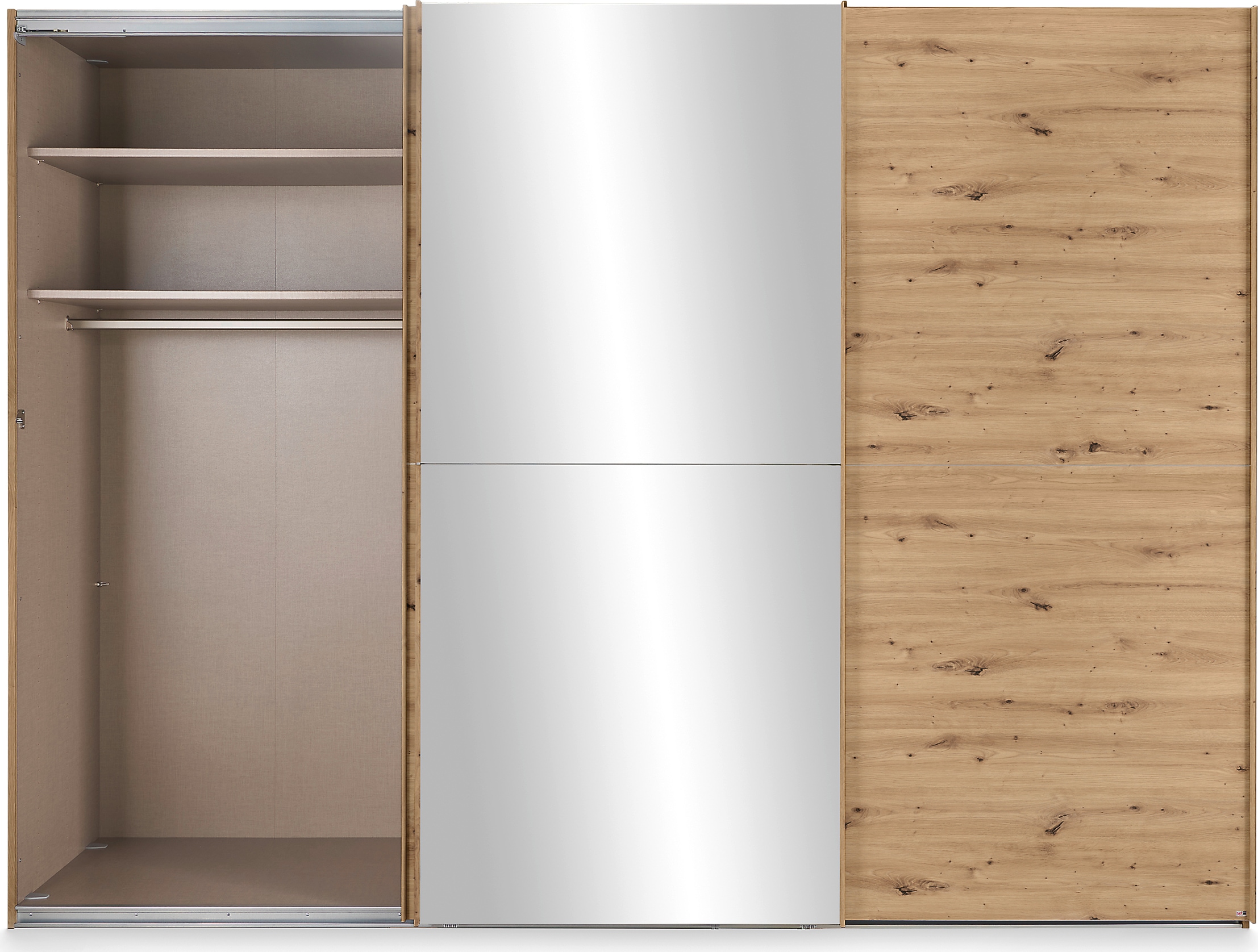set one by Musterring Schwebetürenschrank »Henderson«, mit Spiegel, inkl. Fachböden und Kleiderstangen