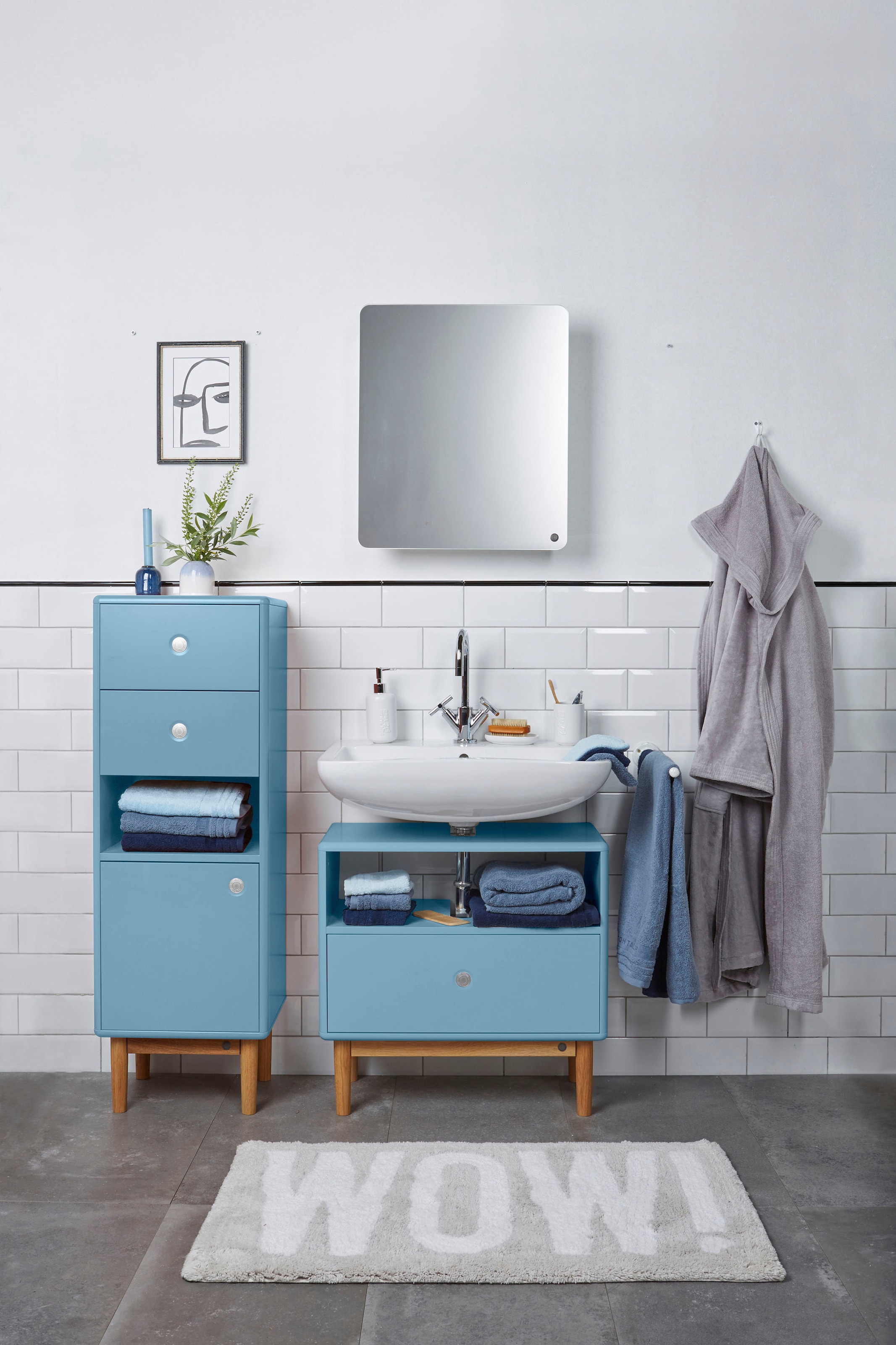 TOM TAILOR HOME Waschbeckenunterschrank »COLOR BATH«, mit Schublade, mit  Push-to-Open, mit Füßen in Eiche, Breite 65 cm auf Rechnung kaufen