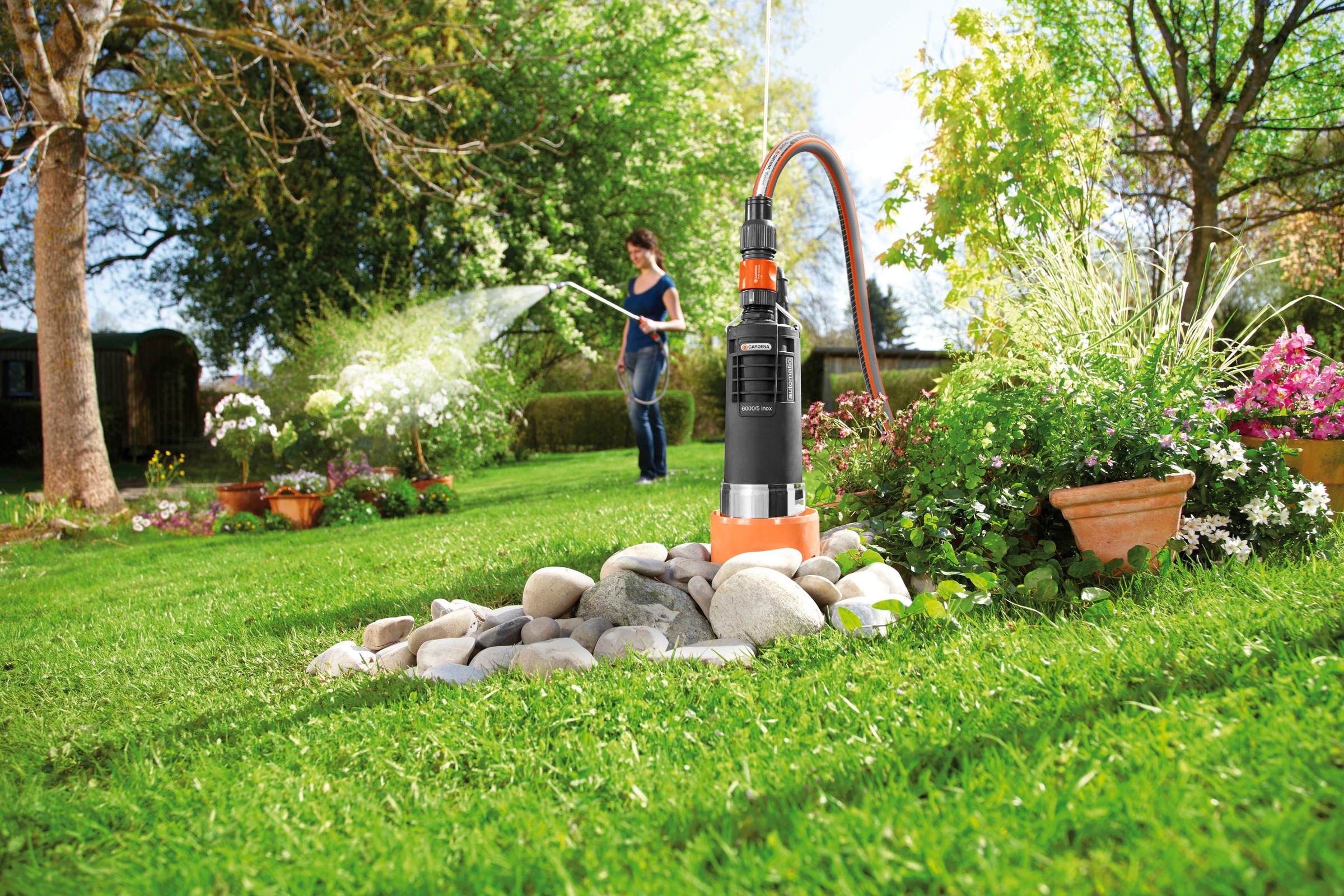 GARDENA Tiefbrunnenpumpe »6000/5 inox automatic, 1499-20«, 6000 l/h max. Fördermenge