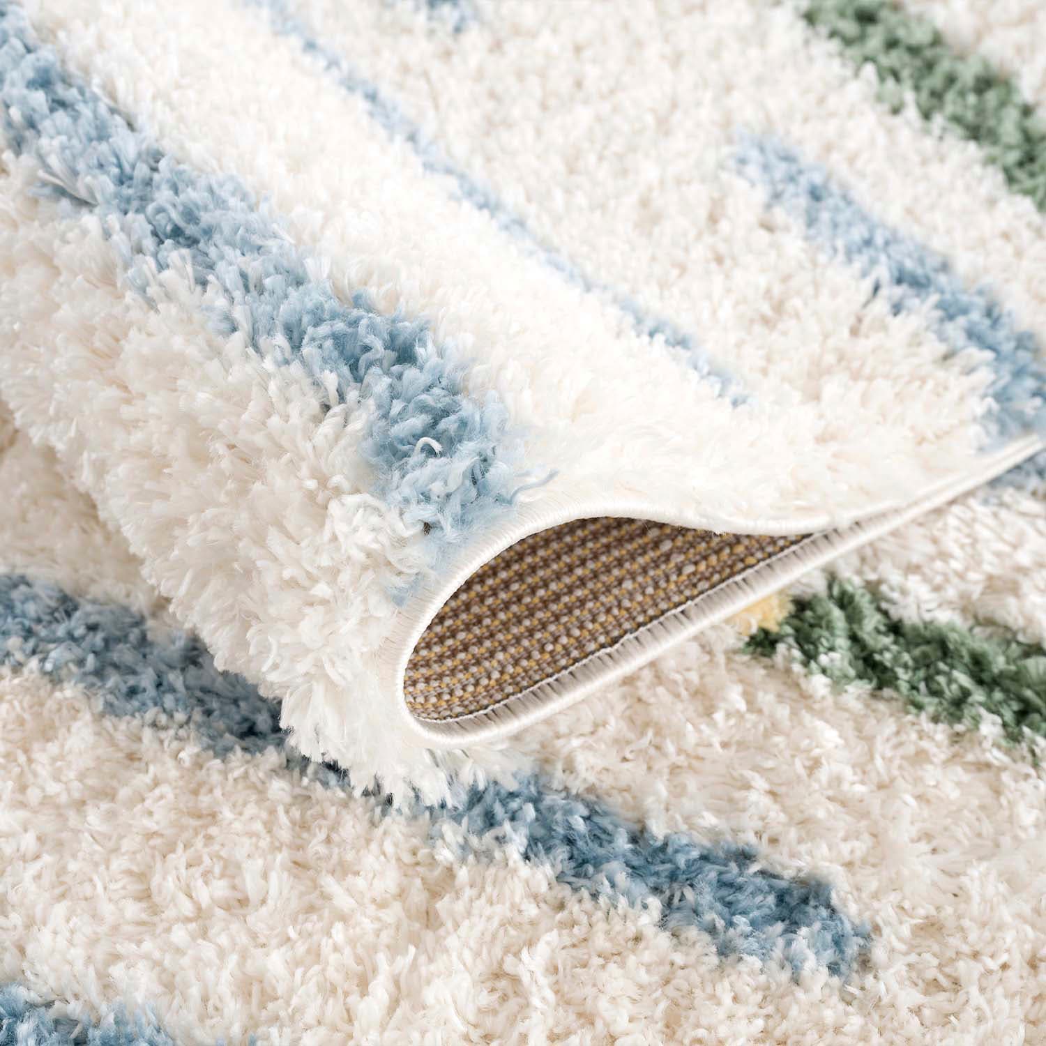 Carpet City Hochflor-Teppich »Pulpy 562«, rechteckig, 30 mm Höhe, besonders weich, Streifen, Wohnzimmer, Schlafzimmer, Kinderzimmer