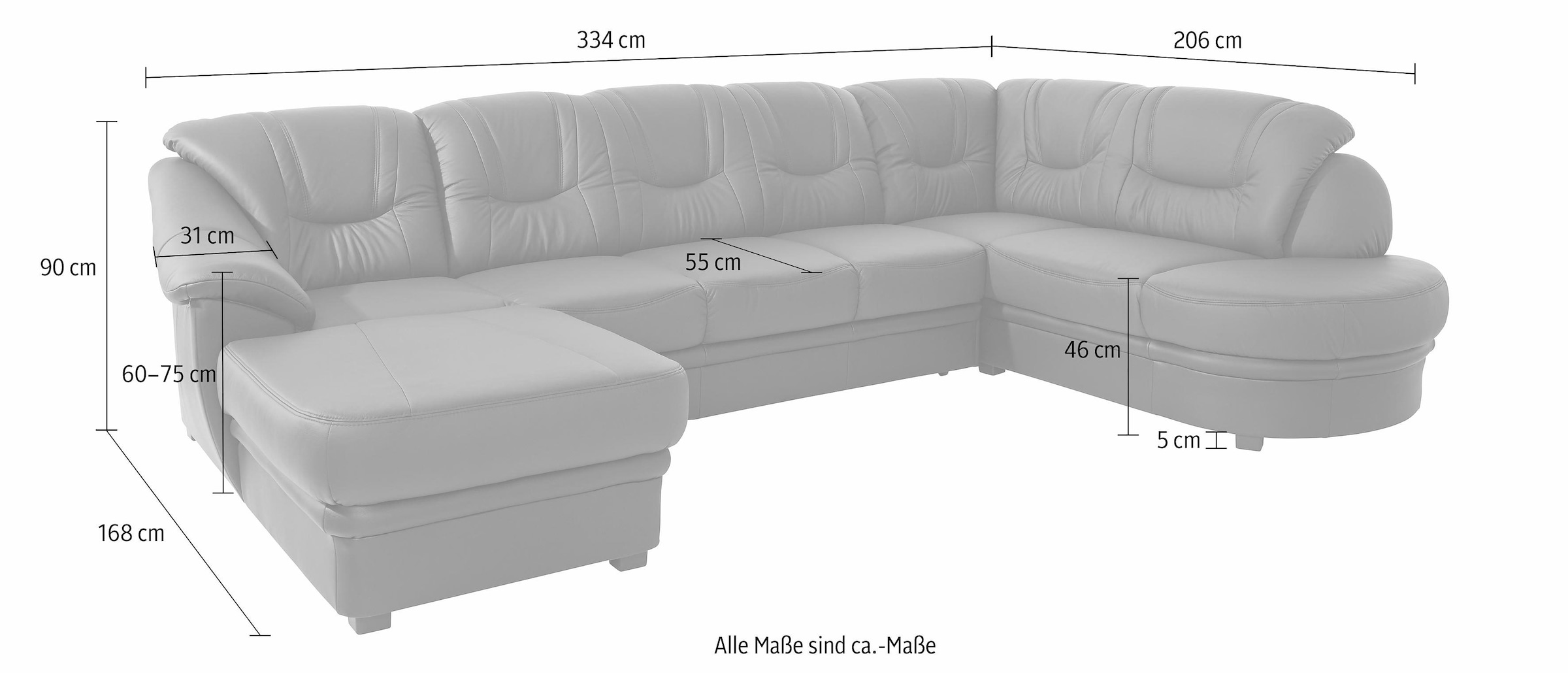 sit&more Wohnlandschaft »Savoni U-Form«, wahlweise mit Bettfunktion
