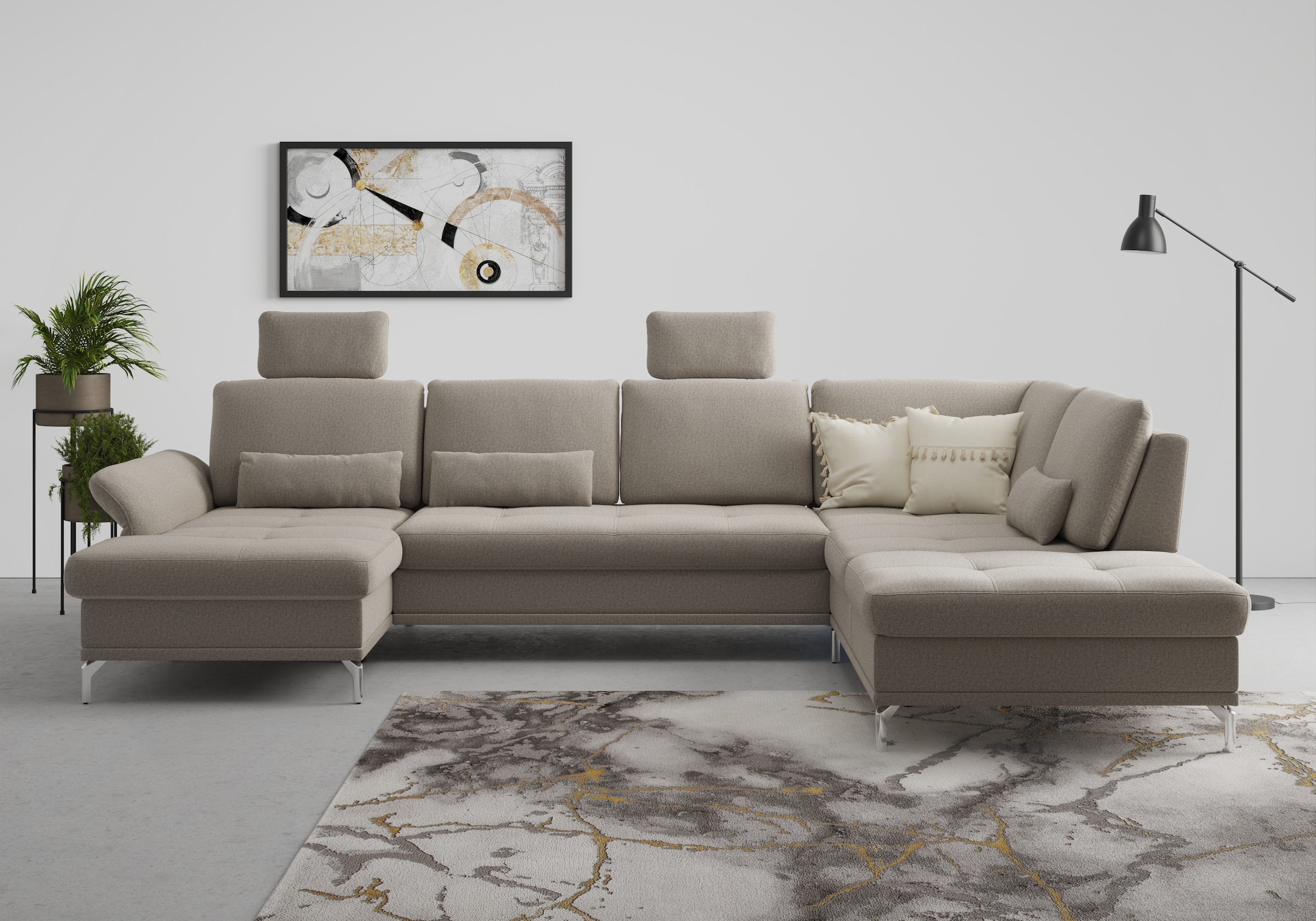 INOSIGN Wohnlandschaft »Palm Beach U-Form« Federkern, mit Sitztiefenverstel günstig online kaufen