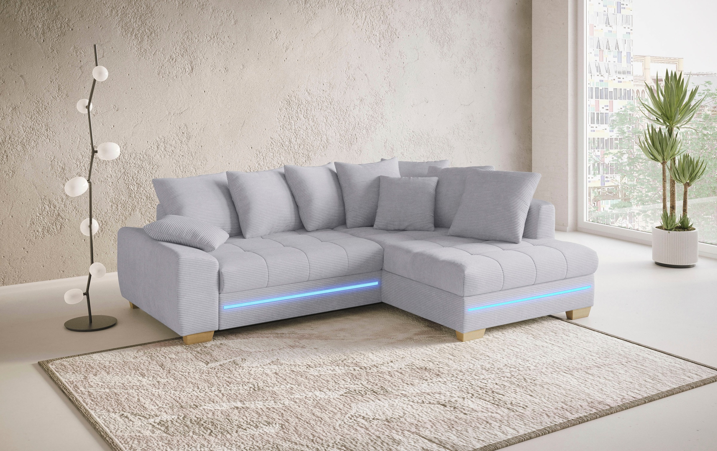 Mr. Couch Ecksofa »Nikita II, L-Form« mit Kaltschaum, RGB-LED Beleuchtung, günstig online kaufen