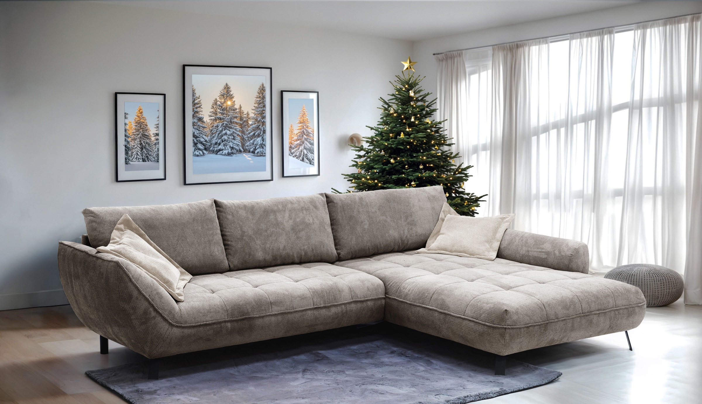 exxpo - sofa fashion Ecksofa »Biarritz modern und elegantes Mega Sofa mit t günstig online kaufen