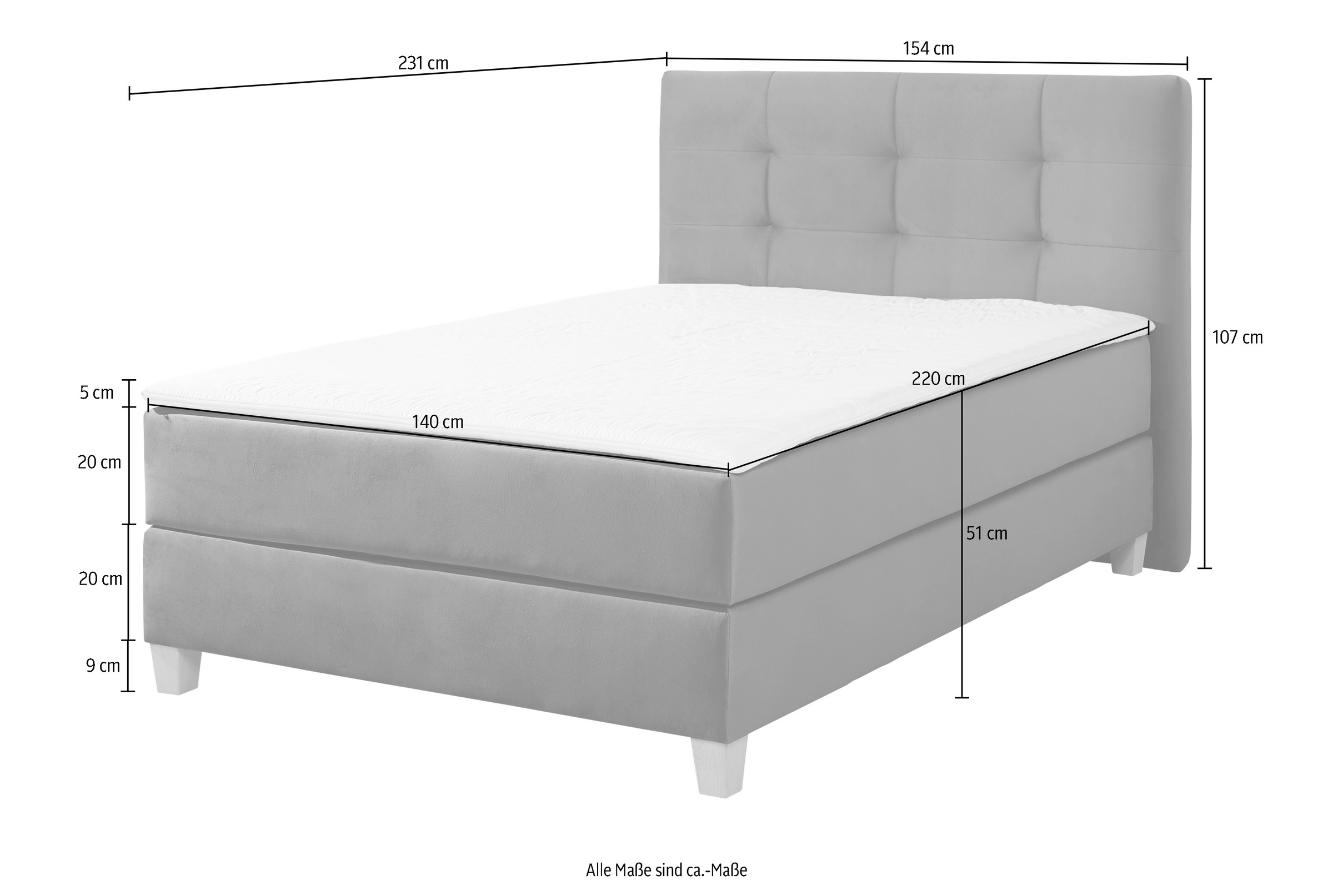 9. Bild von Home affaire Boxspringbett »Moulay«, inkl. Topper, in Überlänge 220 cm, 3 Härtegrade, auch in H4