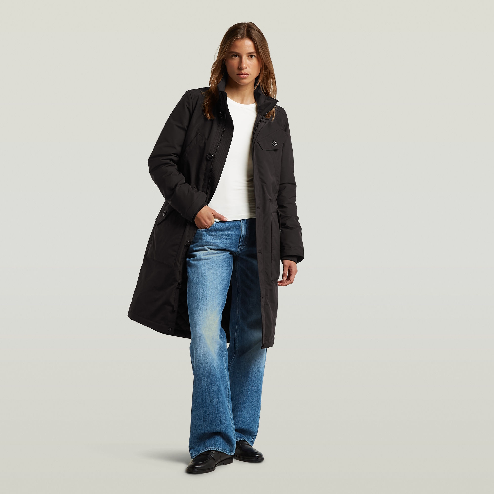 G-STAR Langjacke »Vodan long jkt wmn« mit Kapuze wärmend wattiert, mit verstellbarer Taille