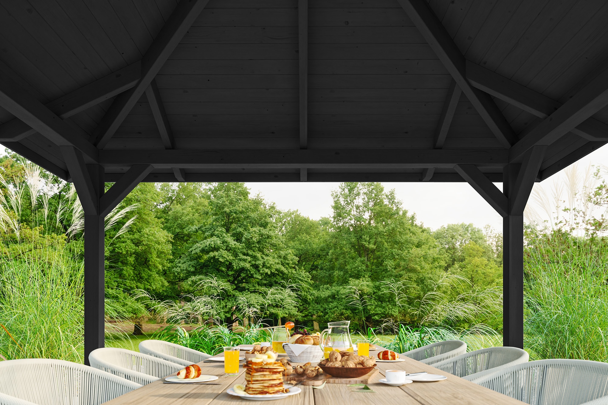 Skanholz Pavillon »Cannes 2«, 4-Eck, BxT: 439x439 cm
