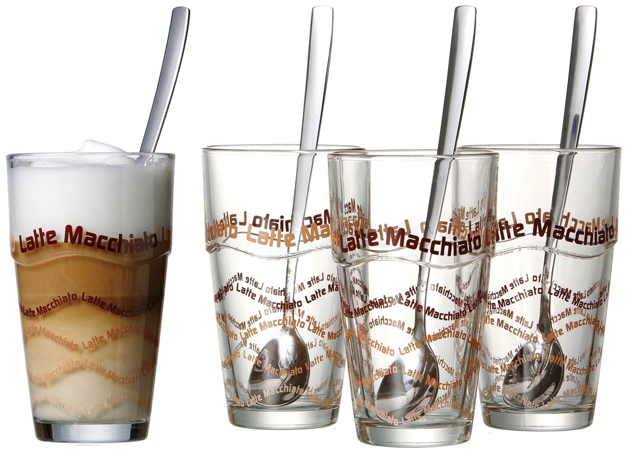 Ritzenhoff & Breker Latte-Macchiato-Glas 4 Gläser, 4 Longdrinklöffel günstig online kaufen