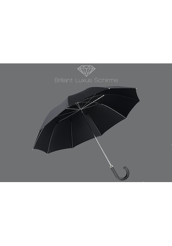 EuroSCHIRM® Stockregenschirm »Brilliant Luxus, schwarz«, mit Griff aus Leder kaufen