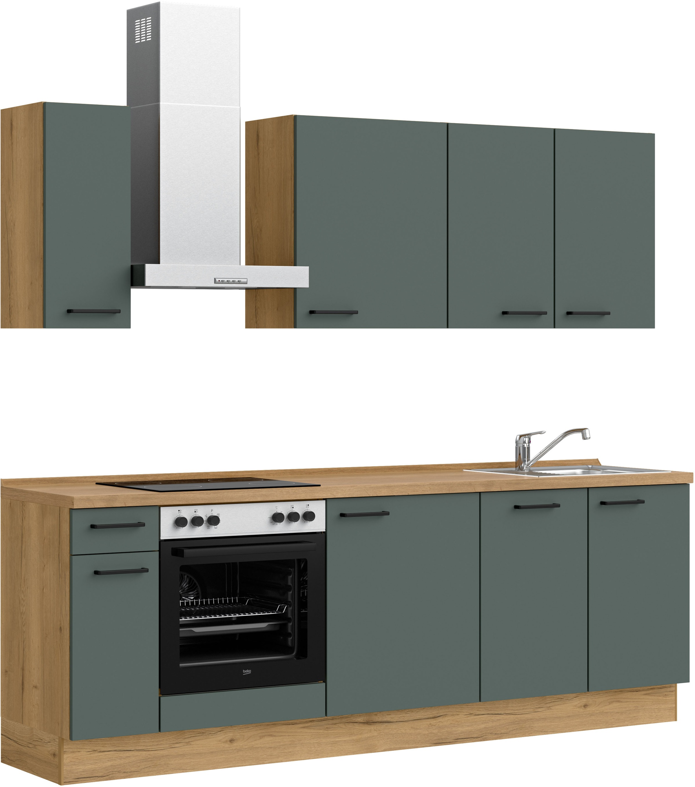 nobilia® Küchenzeile »"Easytouch I"«, vormontiert, Ausrichtung wählbar, Breite 240 cm, wahlw. mit E-Geräten