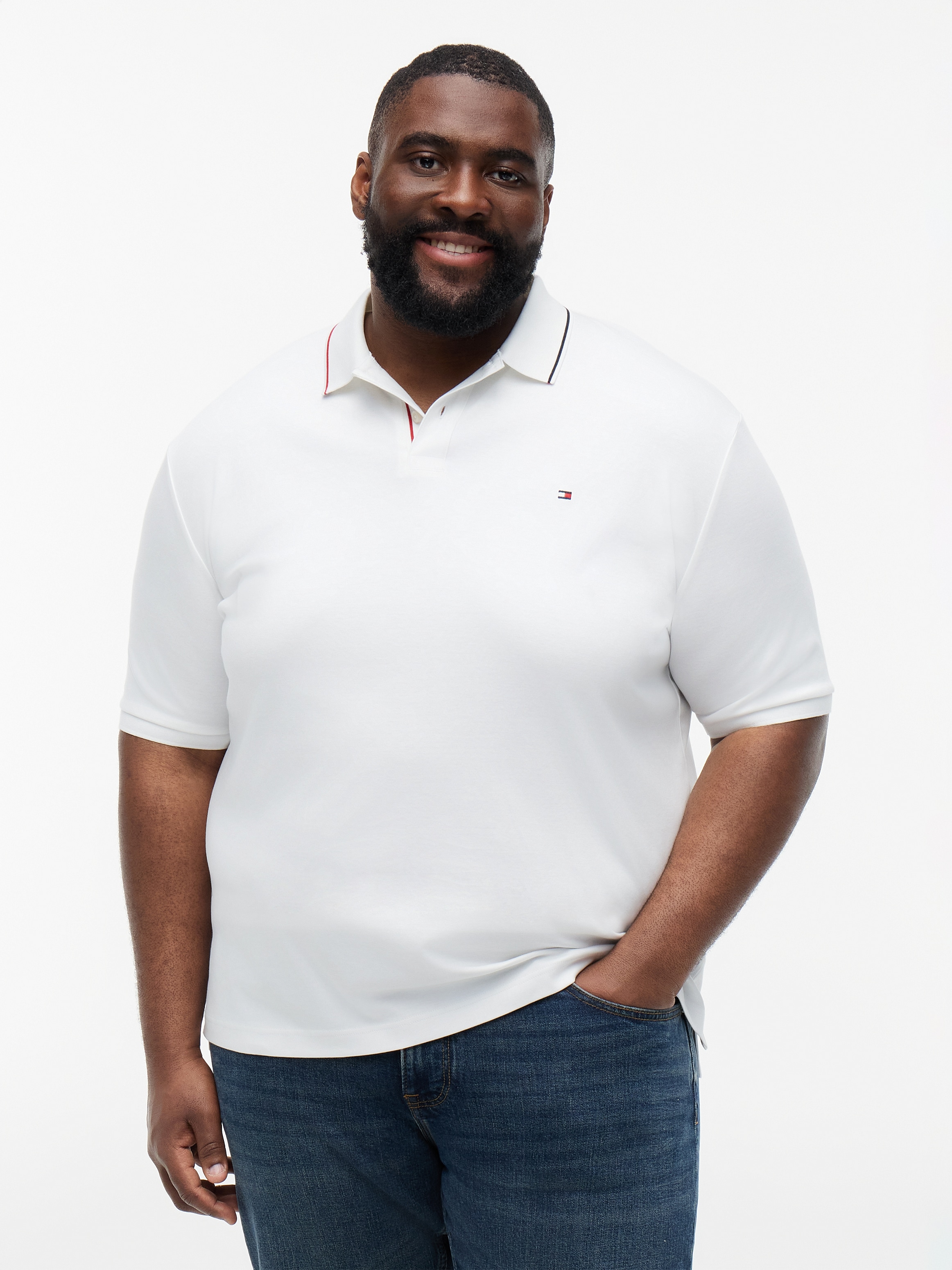 Tommy Hilfiger Big & Tall Poloshirt »BT-LIQUID COTTON TIPPED SLIM-B« aus Baumwolle