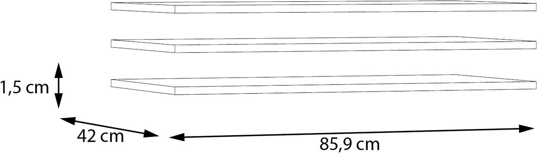 FORTE Einlegeboden Set, 3-er Set, 3 Stk. tlg. Einlegeboden 3er Set, optional bestellbar, Textilstruktur