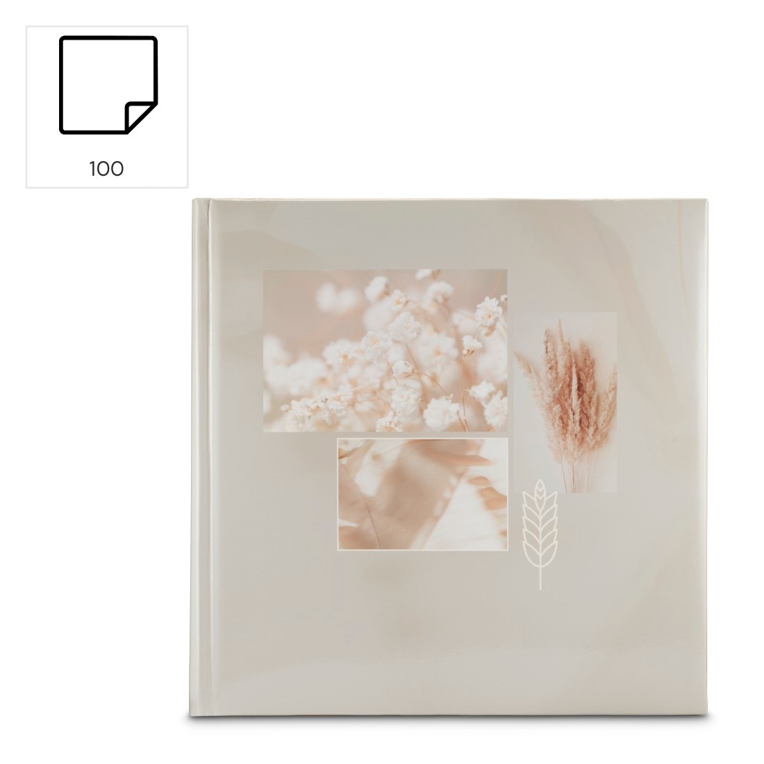Hama Fotoalbum »Fotoalbum Jumbo Bildformat 30x30 cm, 100 weiße Seiten, Cotton«, Zum Selber Einkleben, Selbstgestalten, elegantes Design