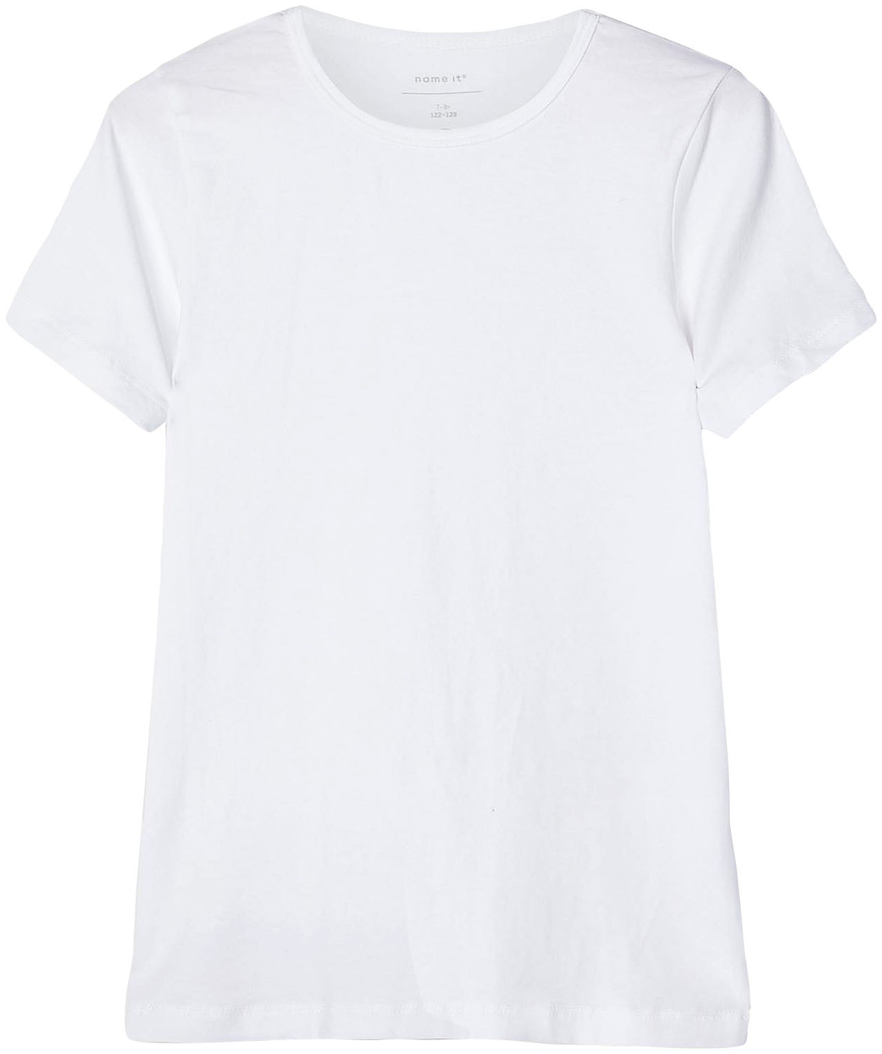 Name It T-Shirt »NKFHIPSTER für Mädchen mit elastischem Bund im 2er-Pack«, (2 tlg., 2er-Pack), unifarben, casual, regular fit, Baumwollmischung, Jersey