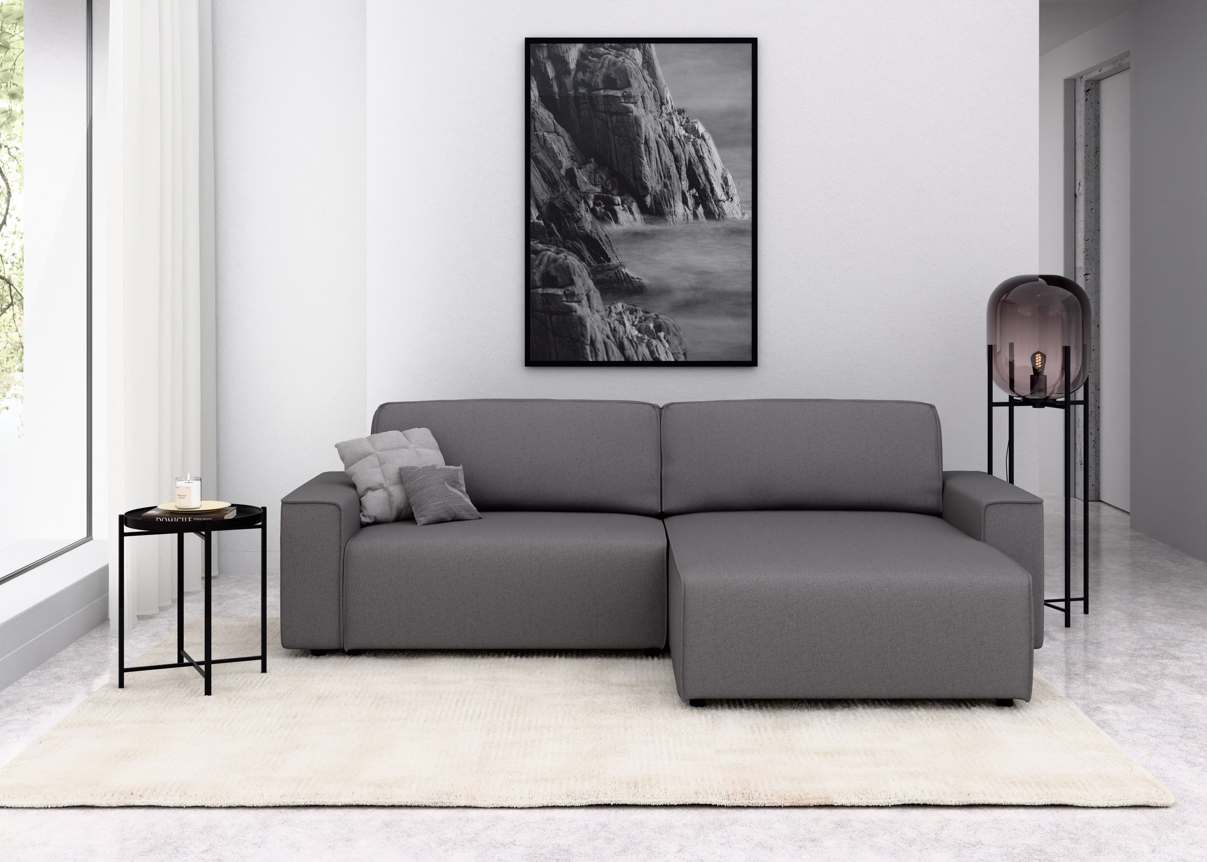 INOSIGN Ecksofa »Chance, Recamiere beidseitig montierbar, Schlaffunktion, B günstig online kaufen