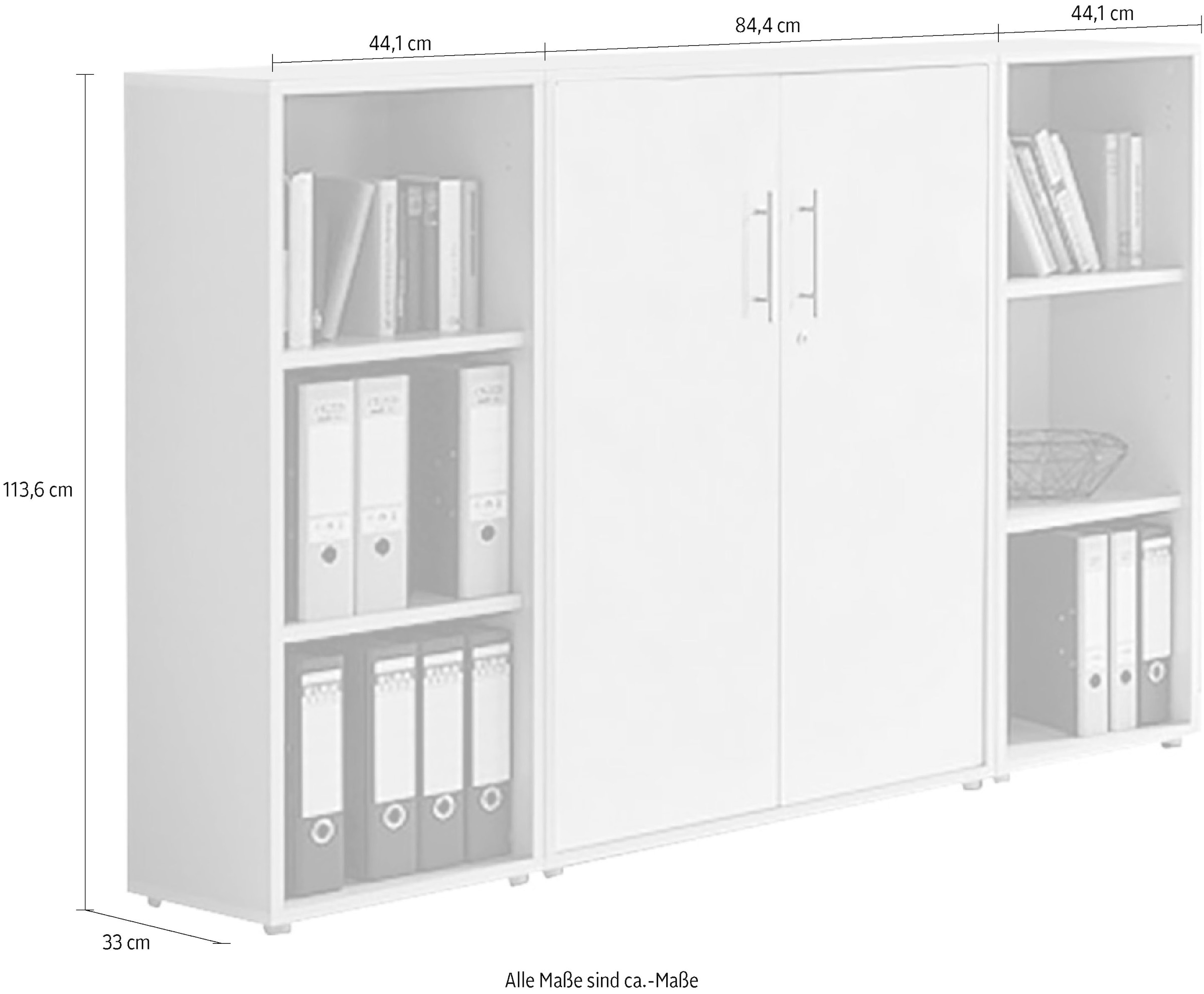 BMG Möbel Büro-Set »TABOR 2 niedrig«, (Set, 2 tlg.)