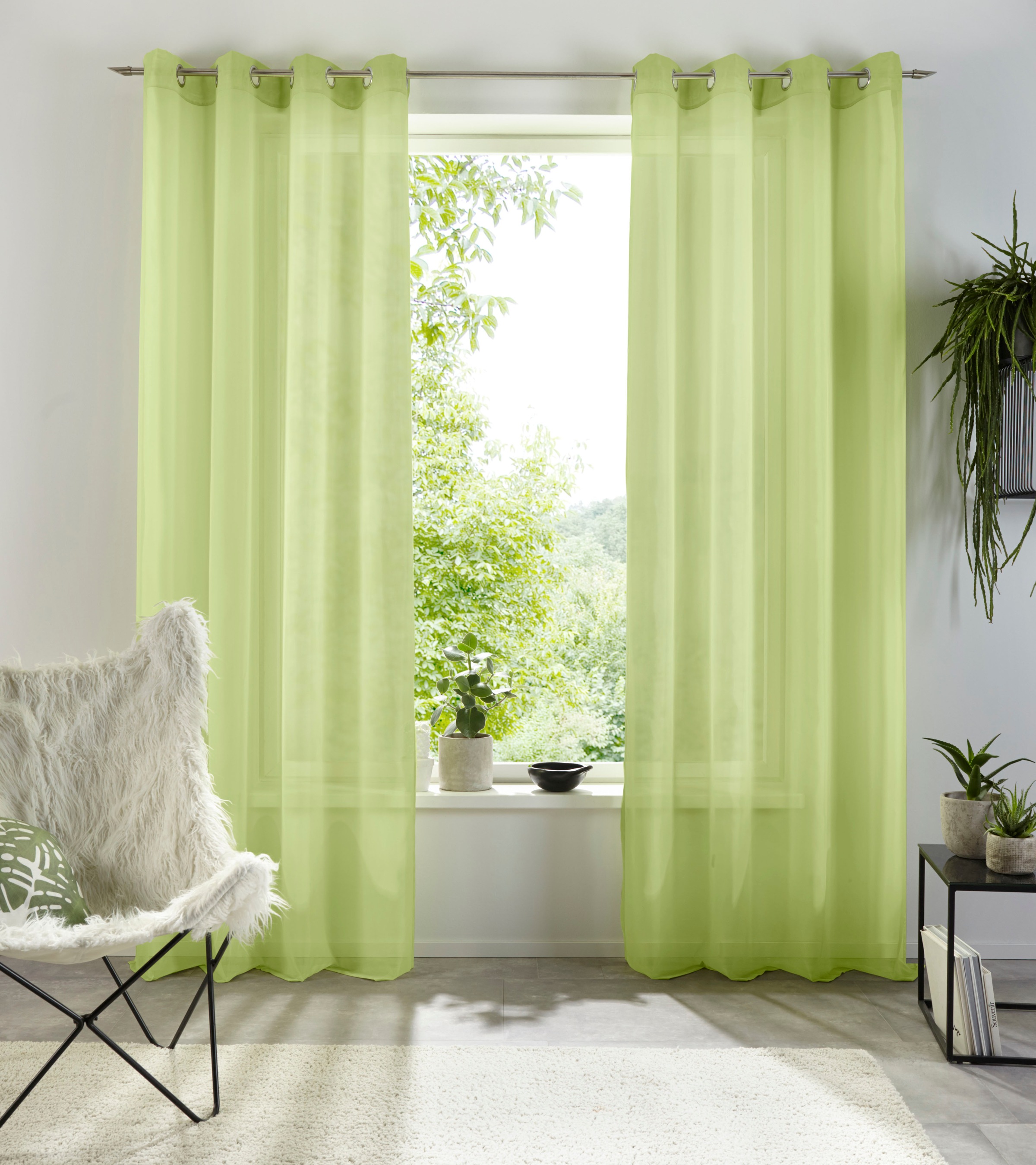 my home Gardine »XANA mit Ösen, Kräuselband oder Schlaufen« Ösen 1 Stk. tlg günstig online kaufen