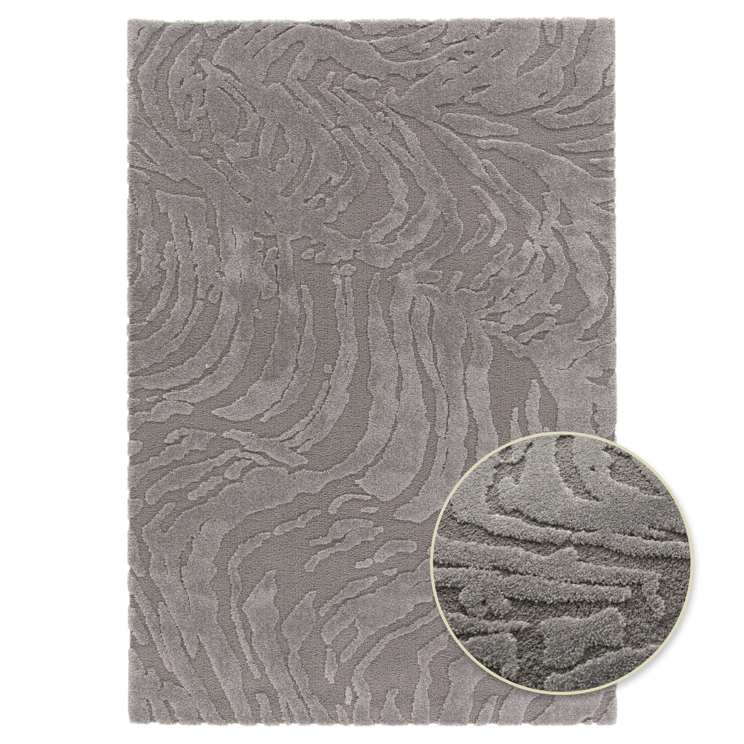 Primaflor-Ideen in Textil Teppich »COSMO Waves, Made in Belgium« rechteckig 14 mm Höhe modernes Design, Hoch-Tief Effekt, weicher Flor