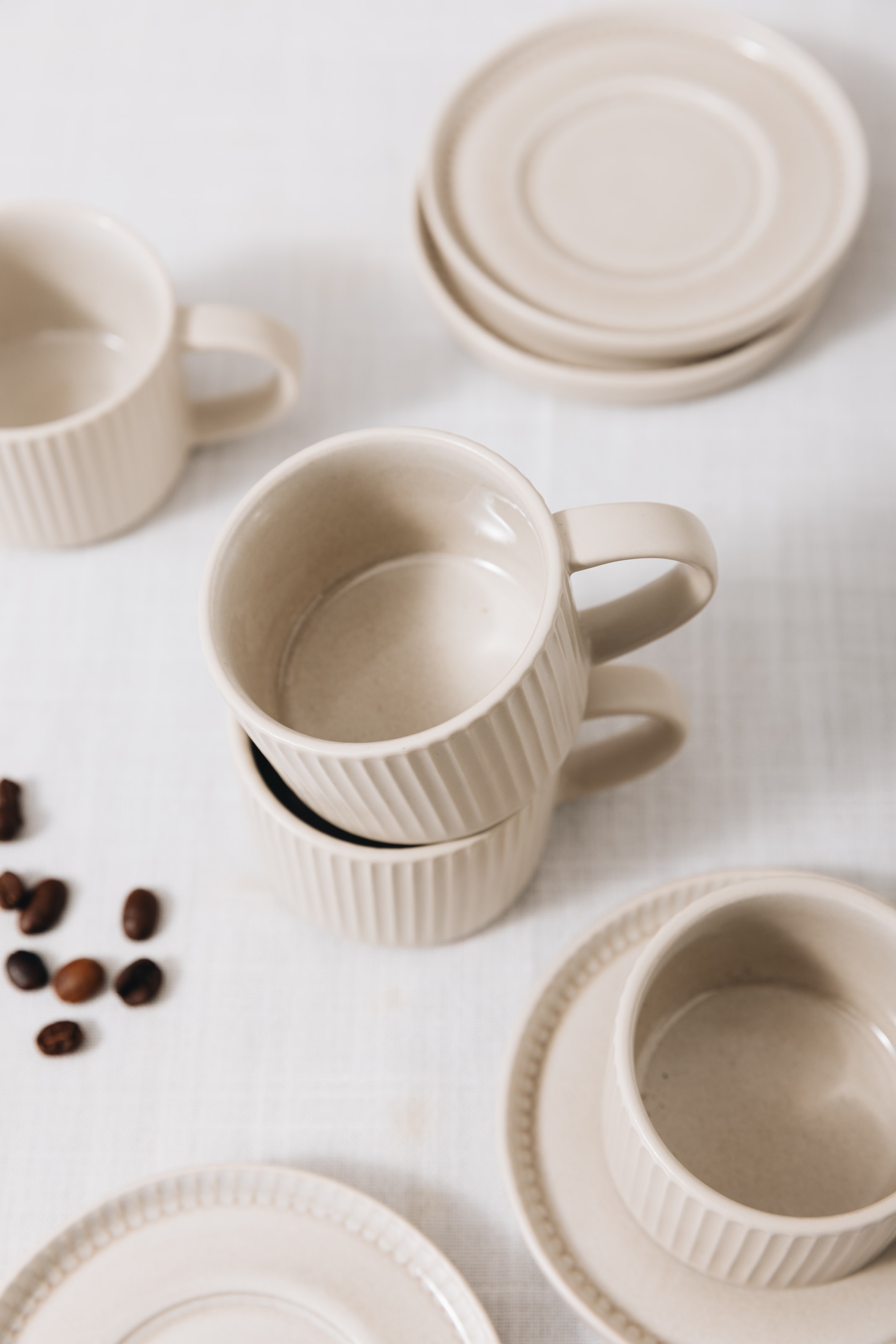 OTTO home Espressotasse »Ylvii, 12er Set, bestehend aus 6 Tassen + 6 Untertassen« für 6 Personen, spülmaschinenfest und mikrowellengeeignet, 90 ml