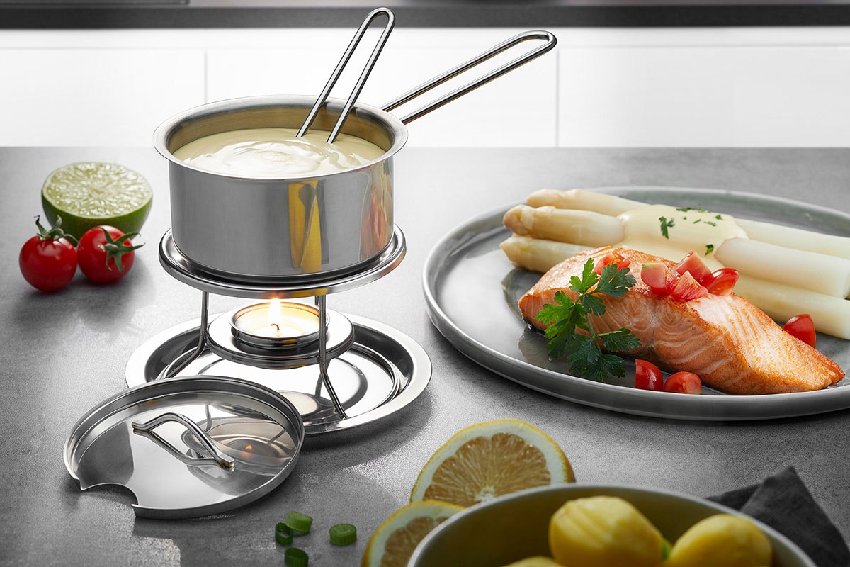 GEFU Sauteuse »CALORIC SET« Edelstahl 18/10 Set, inkl. Stövchen, Teelicht, günstig online kaufen