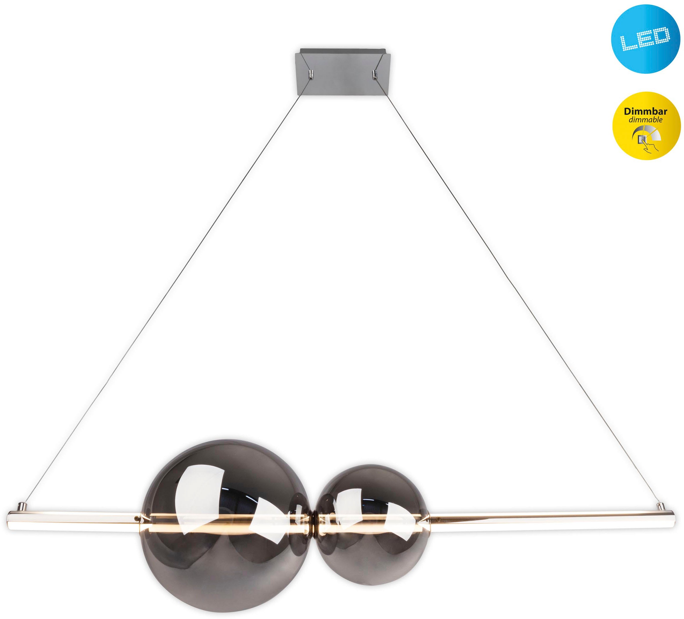näve LED Pendelleuchte »NOVA« LED-Modul 1 Stk. Warmweiß Dimmbar günstig online kaufen